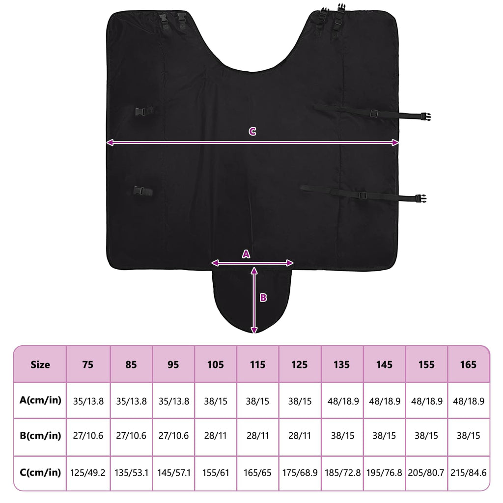 Pferdedecke Dunkelgrün und Schwarz 145 cm Polyester