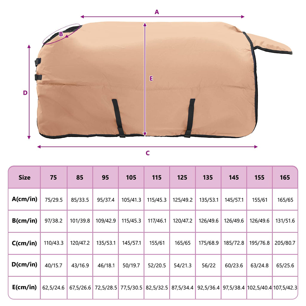 Pferdedecke Cappuccino 95 cm Polyester