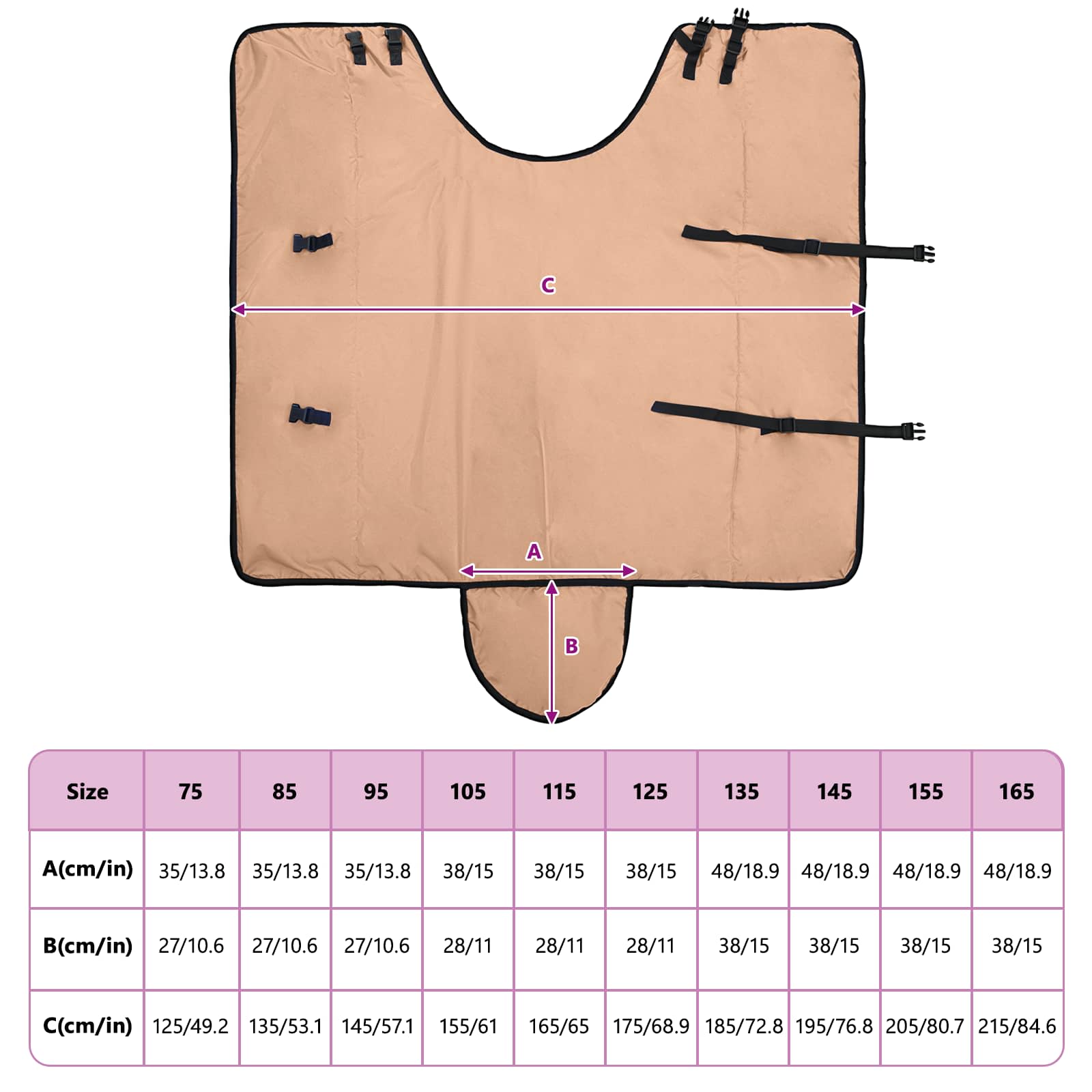 Pferdedecke Cappuccino 155 cm Polyester