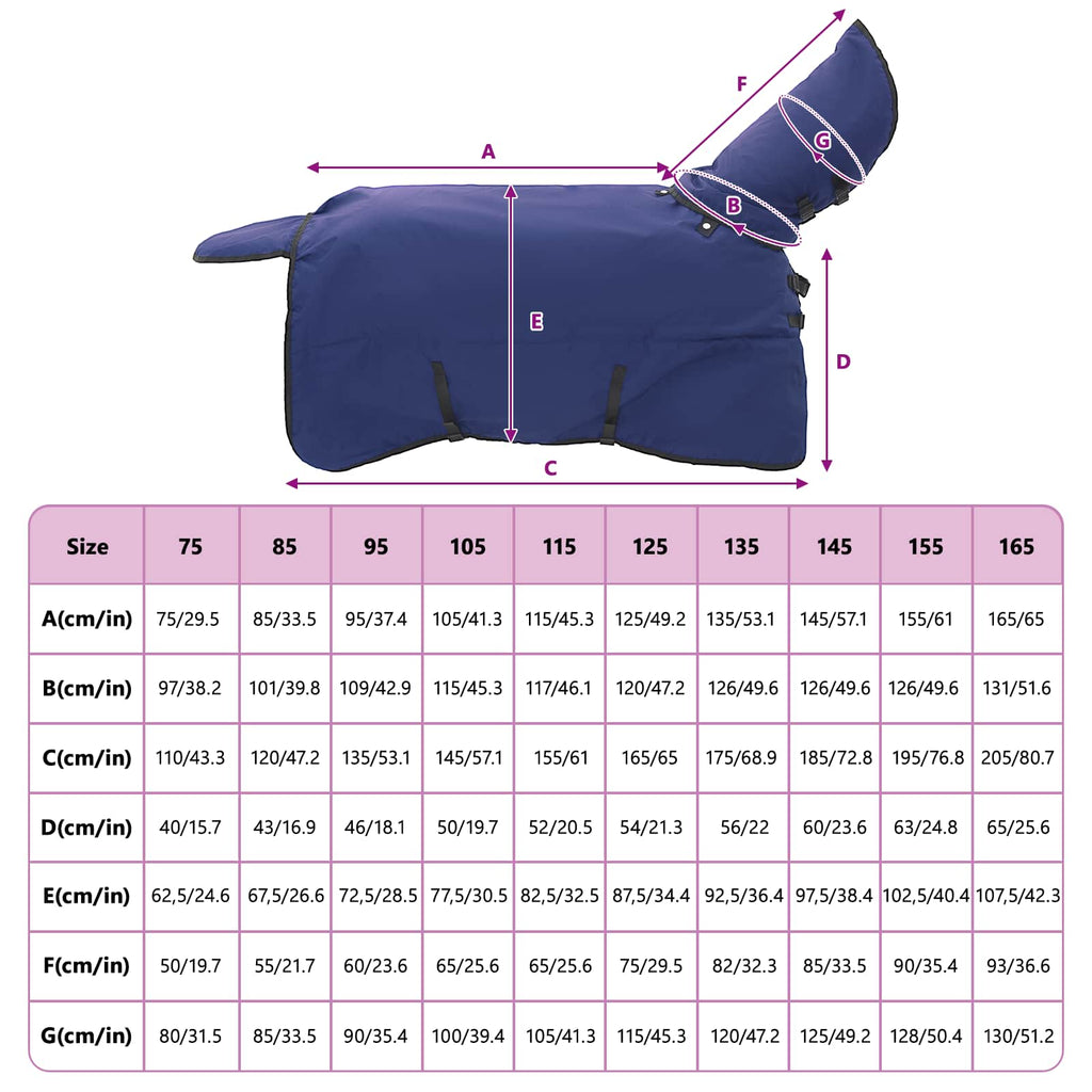 Pferdedecke Dunkelgrün und Schwarz 155 cm Polyester