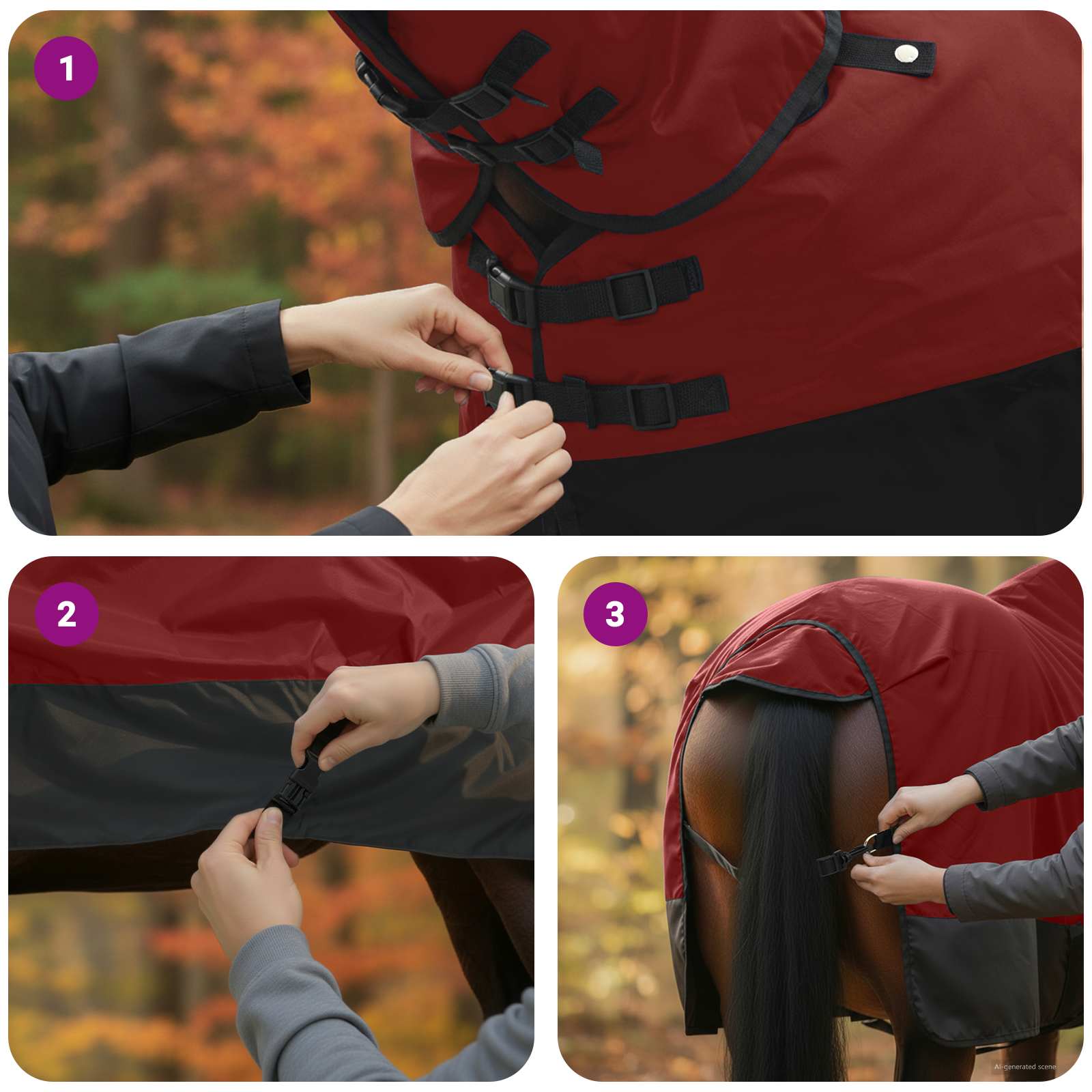 Pferdedecke Dunkelgrün und Schwarz 125 cm Polyester