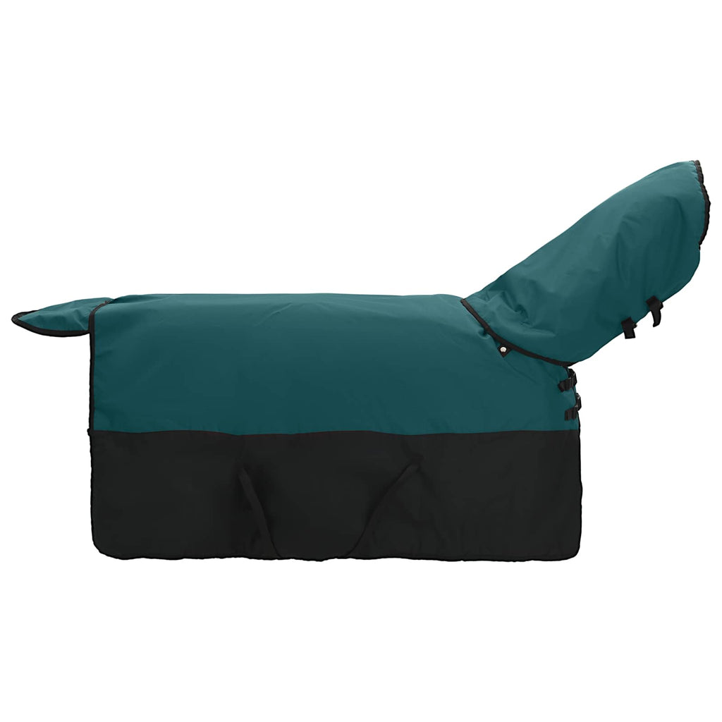 Pferdedecke Dunkelgrün und Schwarz 105 cm Polyester