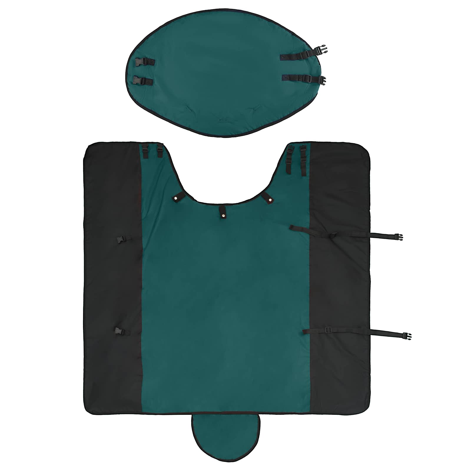 Pferdedecke Dunkelgrün und Schwarz 145 cm Polyester