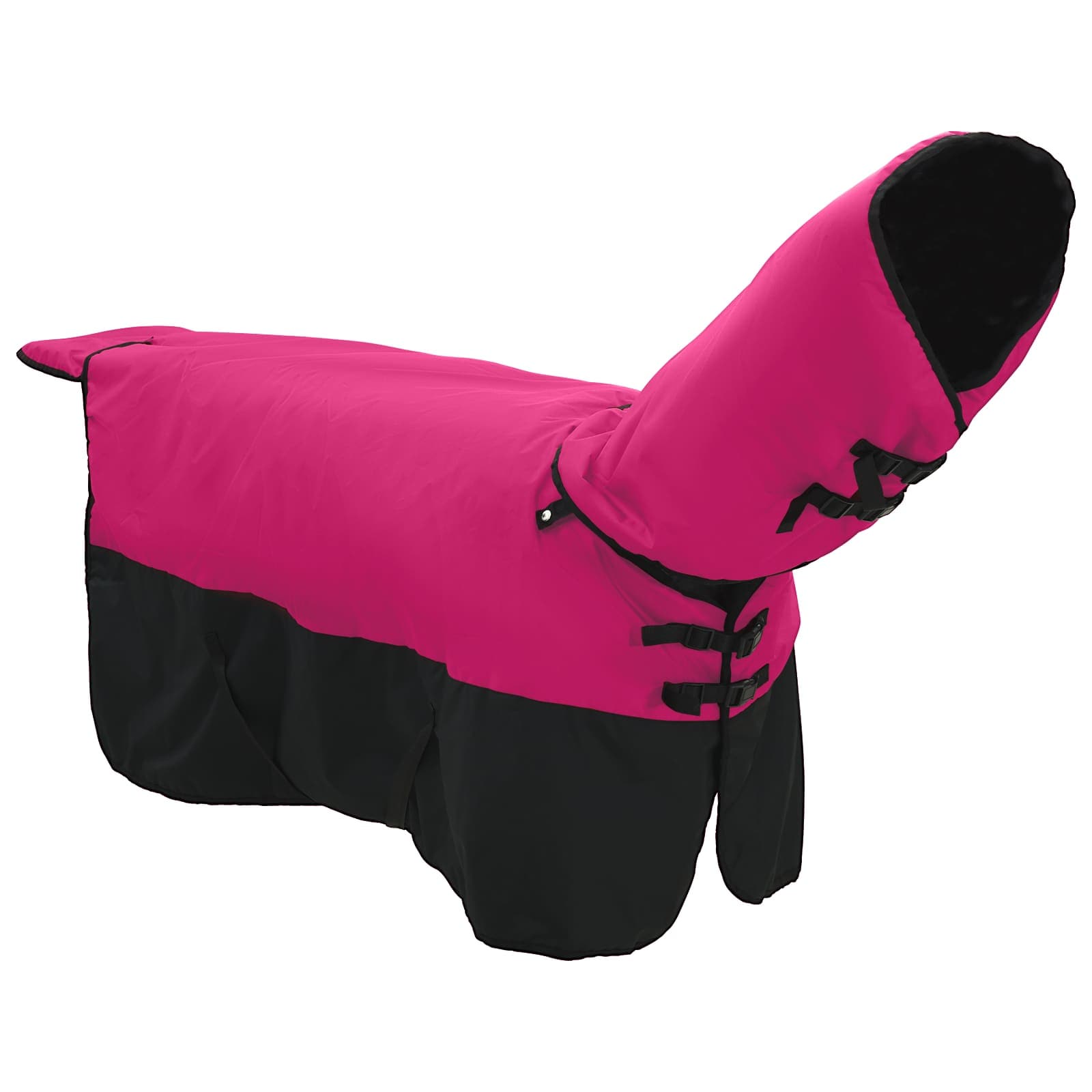 Pferdedecke Rosa und Schwarz 165 cm Polyester