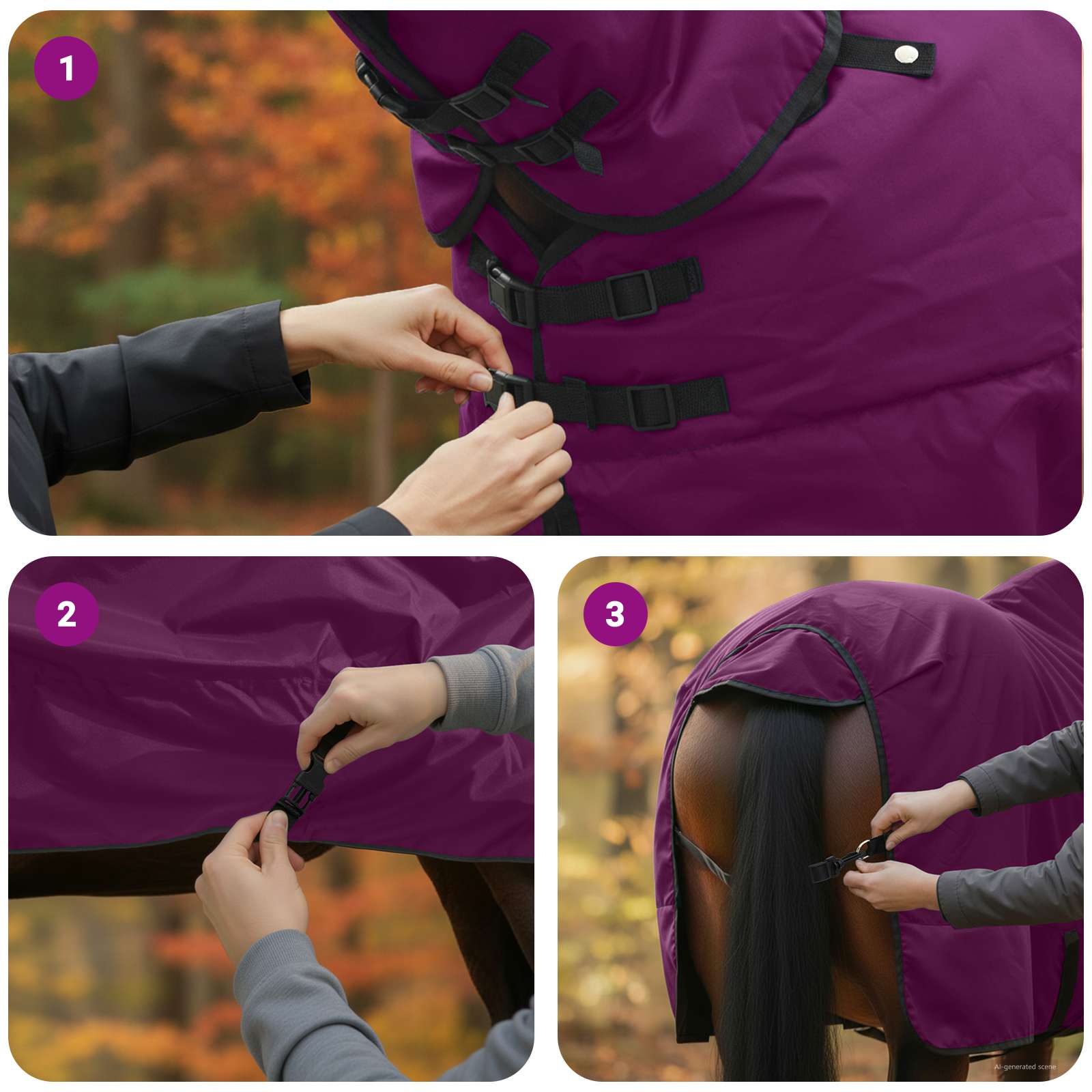 Pferdedecke Dunkelgrün und Schwarz 135 cm Polyester