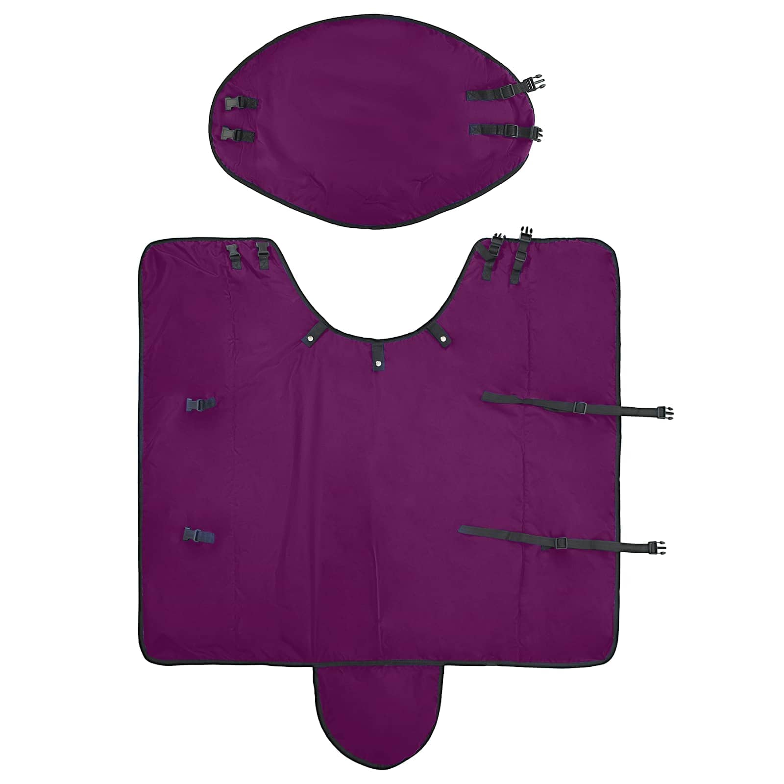 Pferdedecke Dunkelgrün und Schwarz 155 cm Polyester
