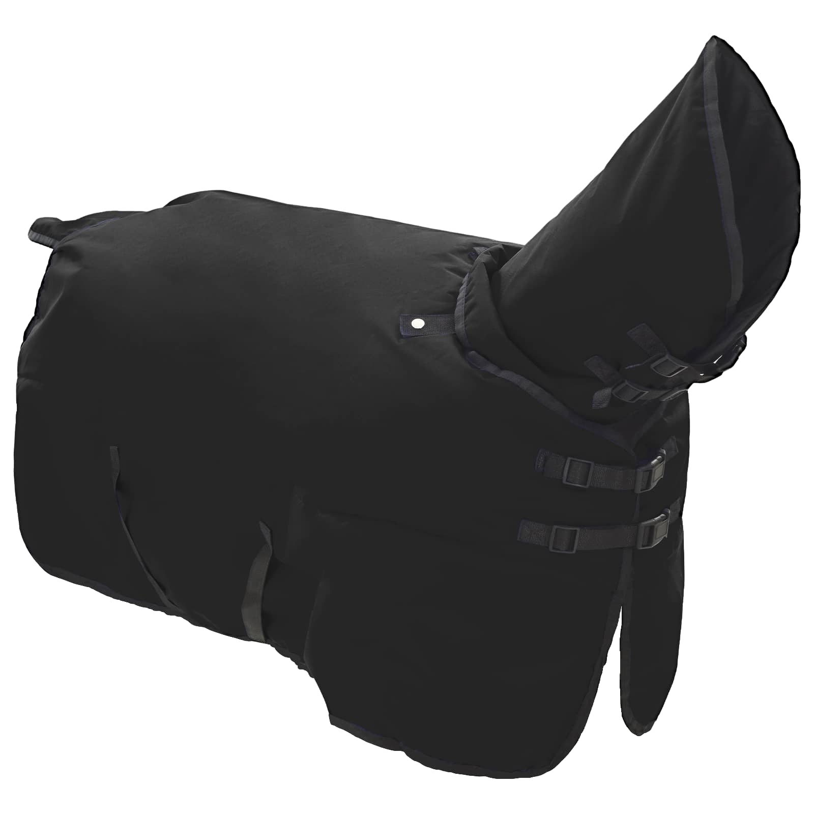 Pferdedecke Dunkelgrün und Schwarz 125 cm Polyester