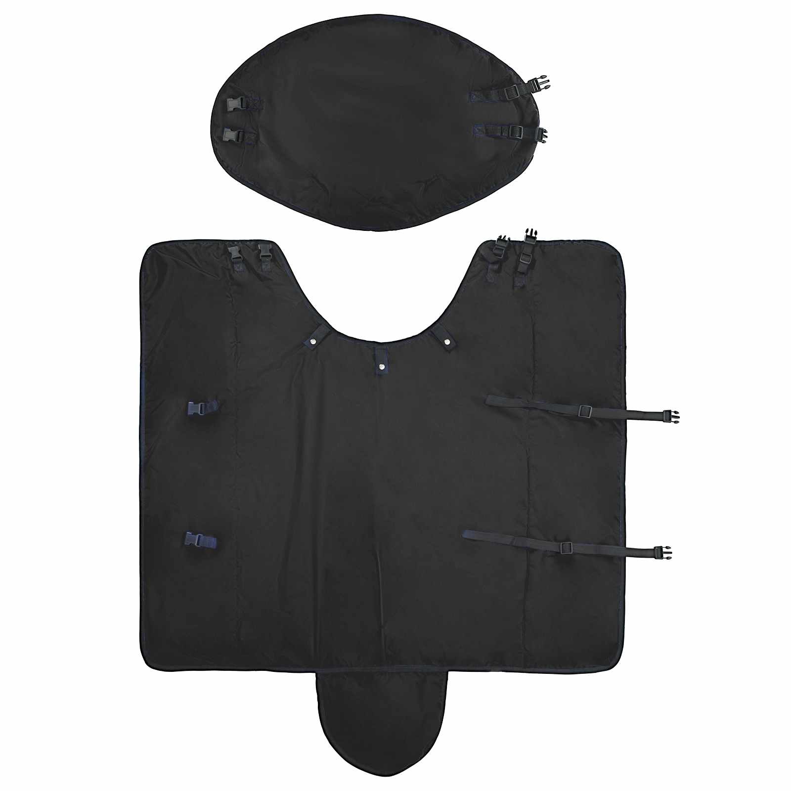 Pferdedecke Dunkelgrün und Schwarz 125 cm Polyester
