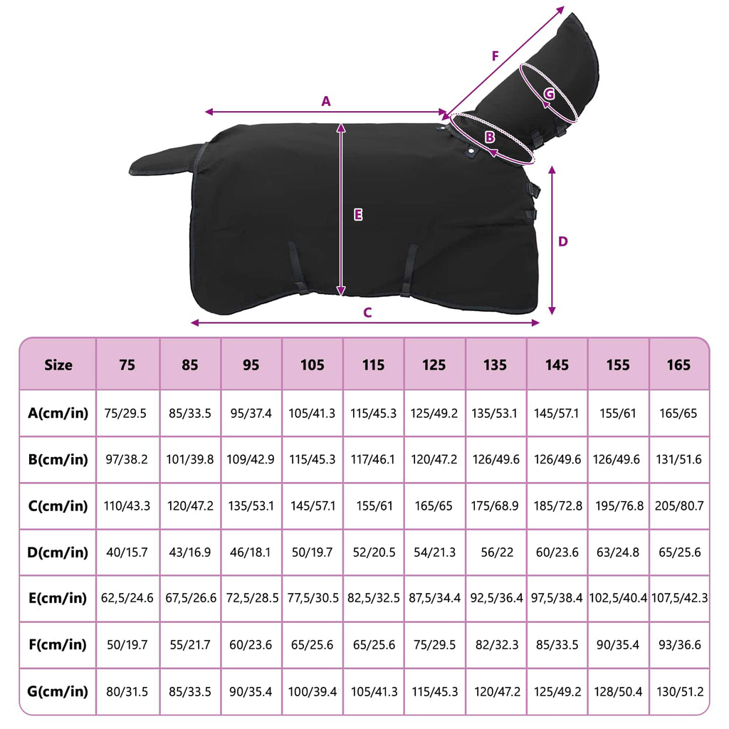 Pferdedecke Dunkelgrün und Schwarz 155 cm Polyester