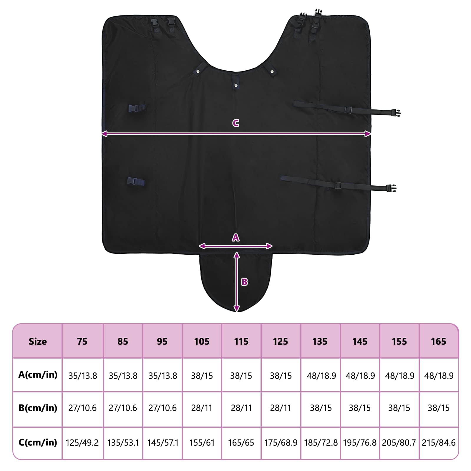 Pferdedecke Dunkelgrün und Schwarz 155 cm Polyester