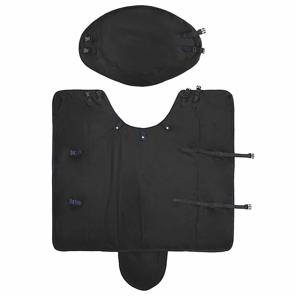 Pferdedecke Dunkelgrün und Schwarz 165 cm Polyester