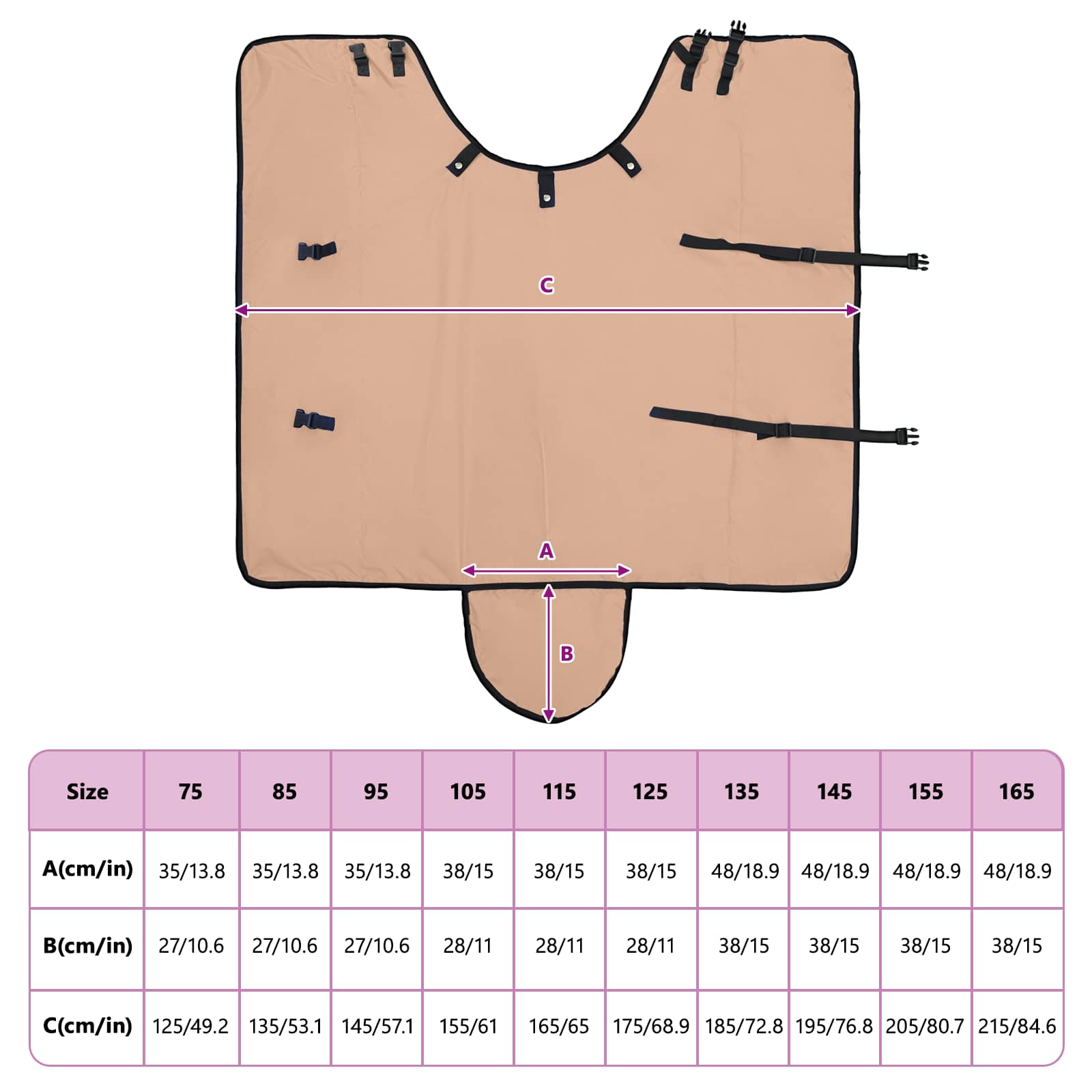 Pferdedecke Cappuccino 115 cm Polyester