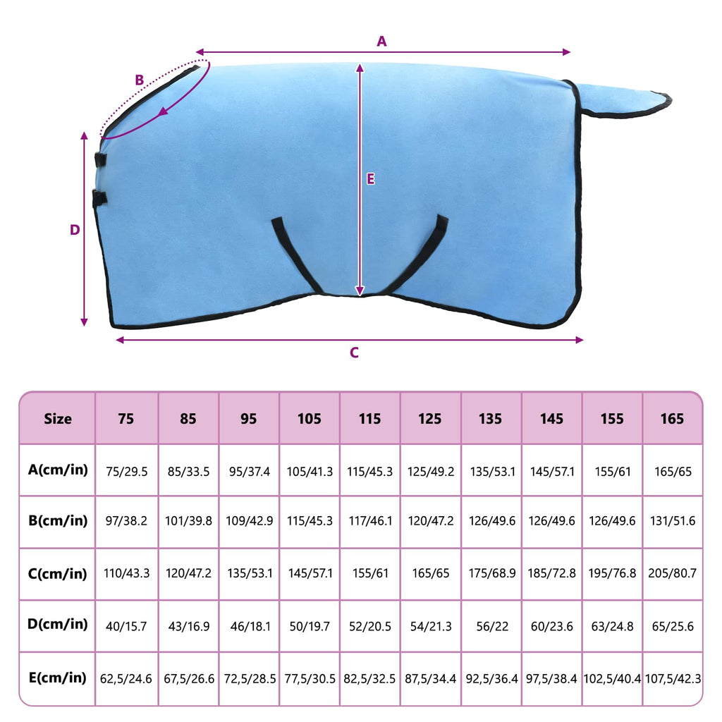 Pferdedecke Volles Aqua 85 cm Polyester