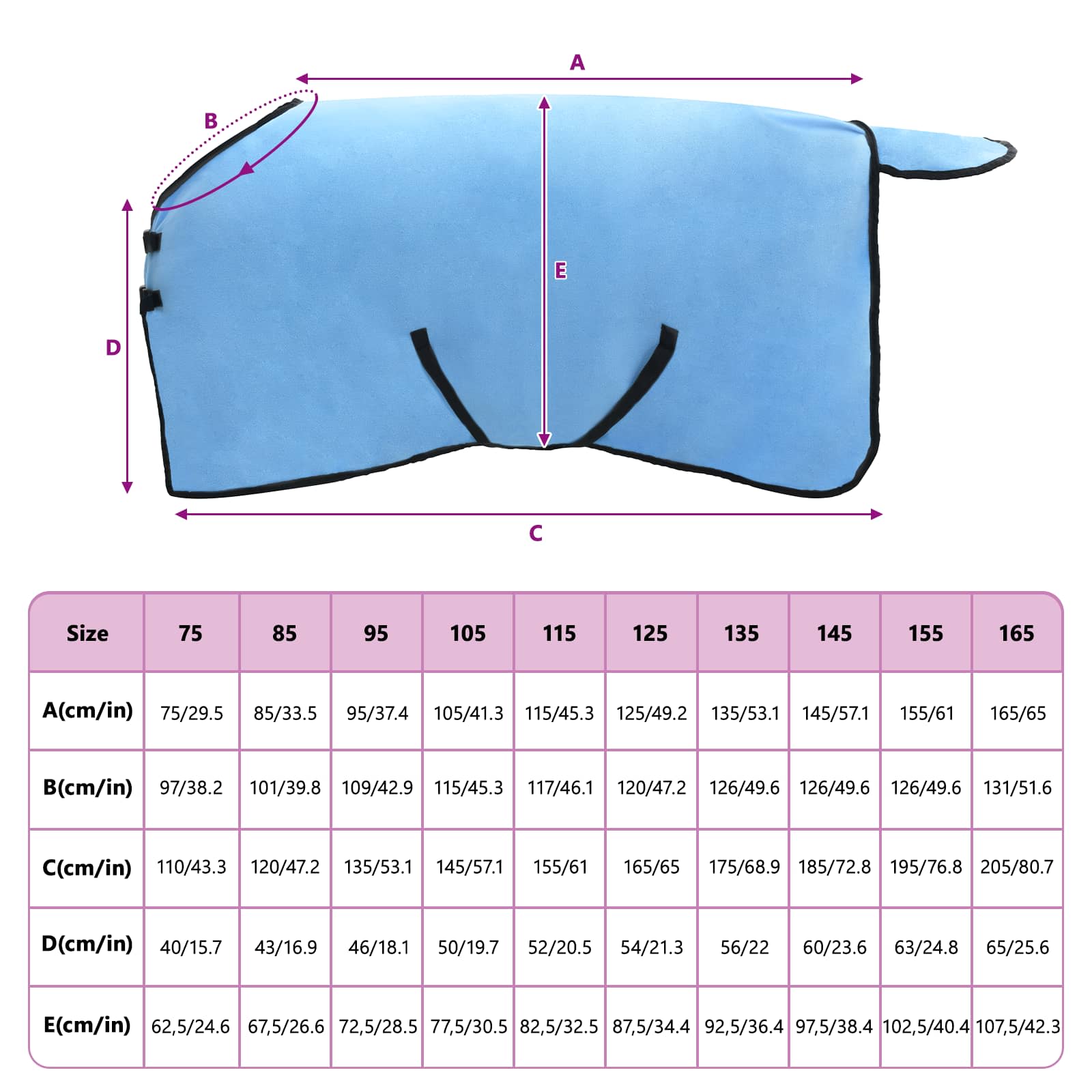 Pferdedecke Volles Aqua 95 cm Polyester