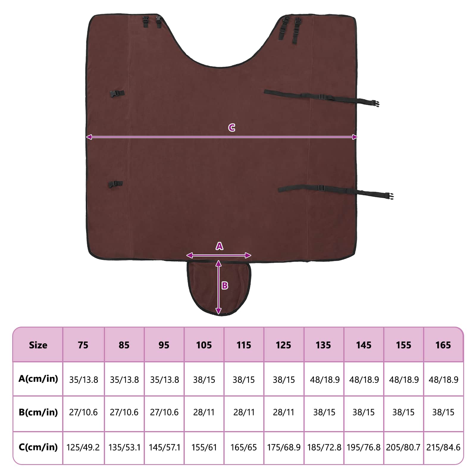 Pferdedecke Volles Dunkelbraun 155 cm Polyester