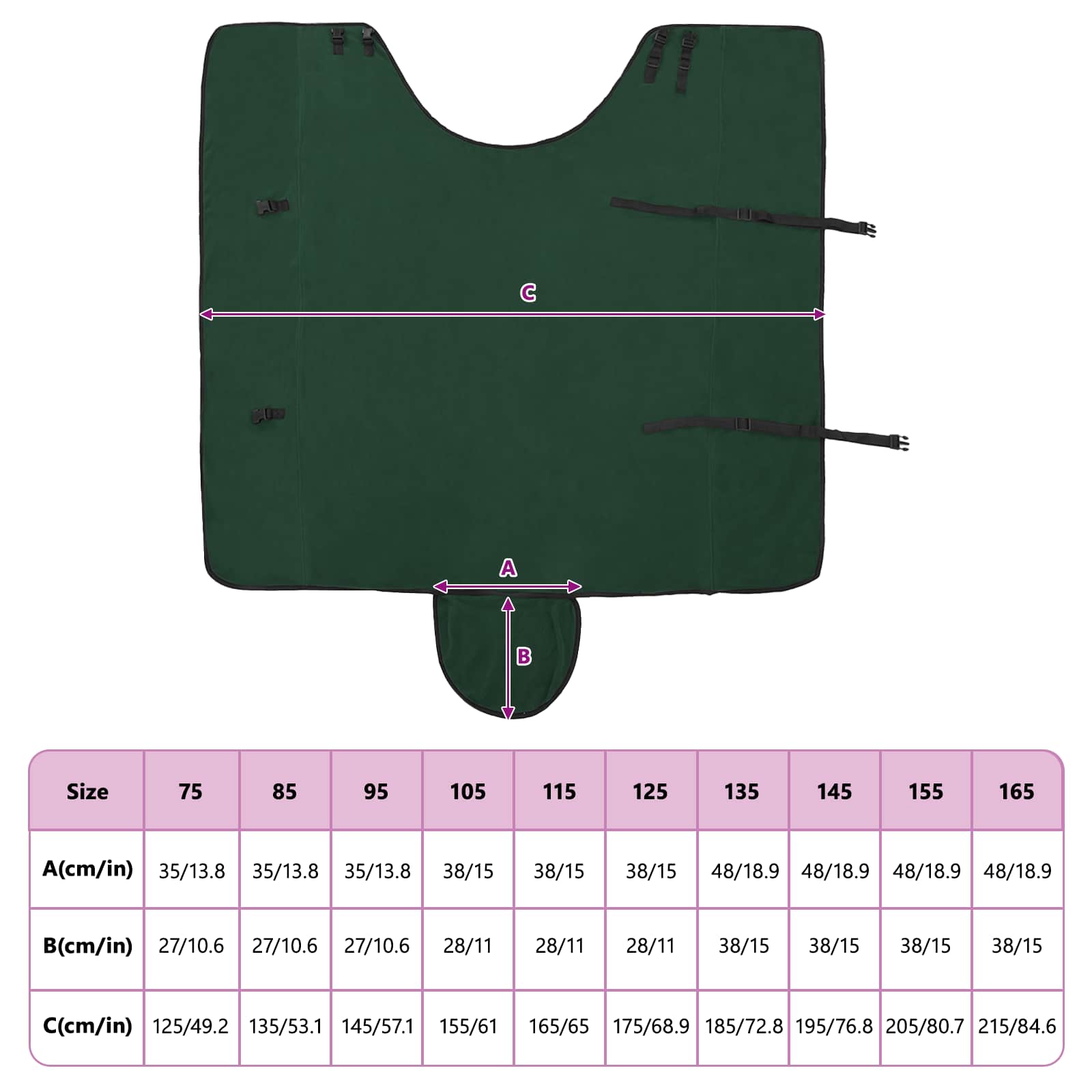 Pferdedecke Dunkelgrün 135 cm Polyester