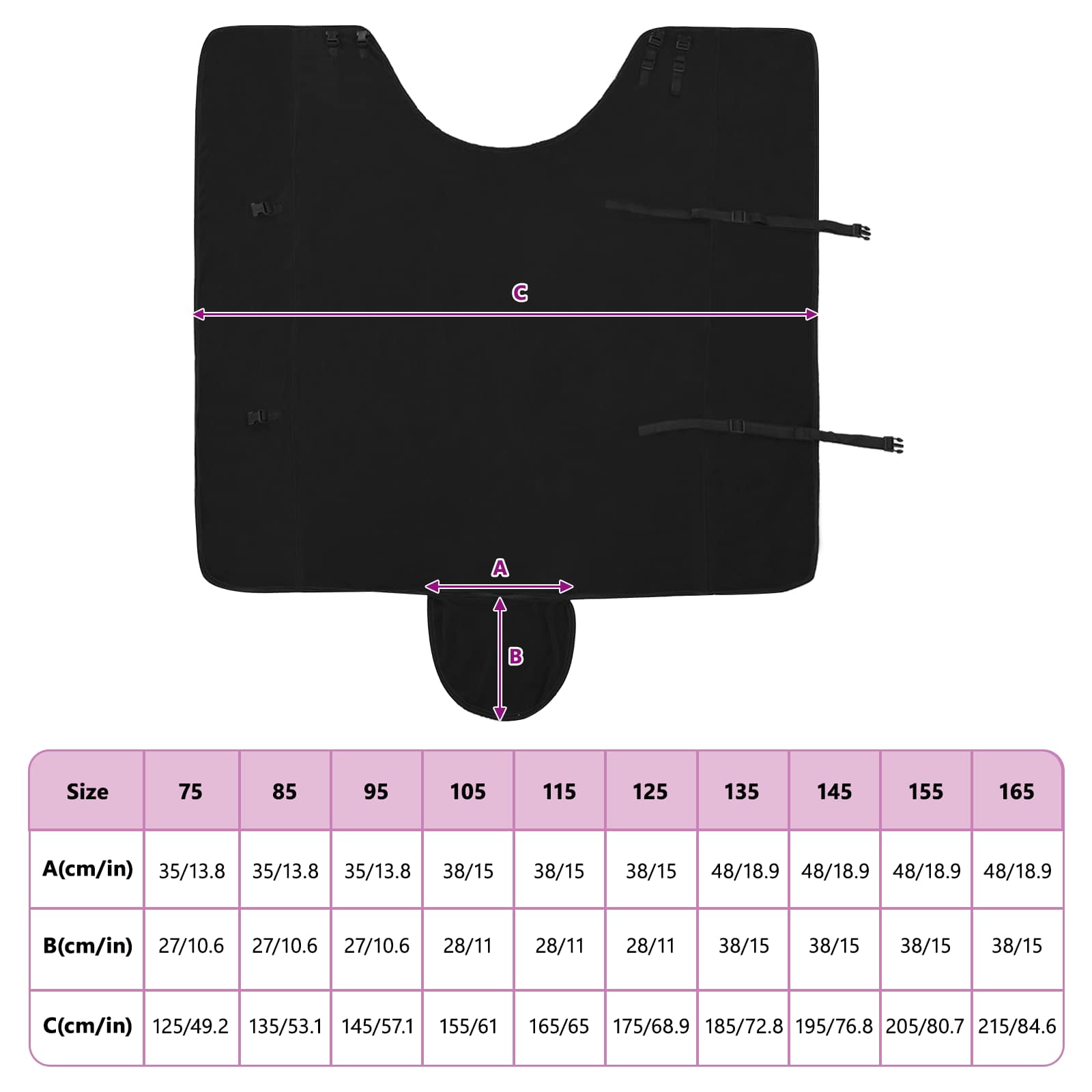 Pferdedecke Schwarz 135 cm Polyester