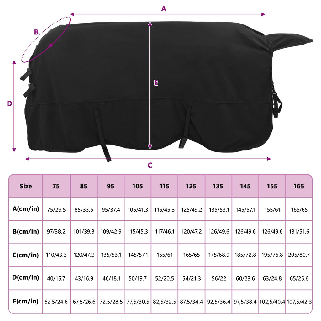 Pferdedecke Schwarz 155 cm Polyester
