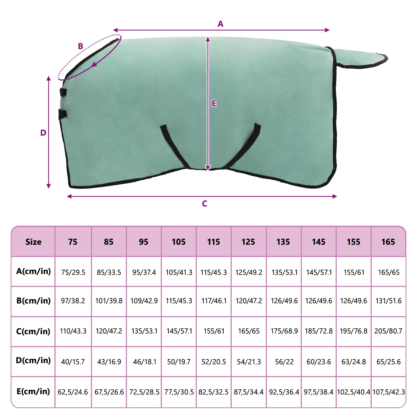 Pferdedecke Sondergrün 85 cm Polyester