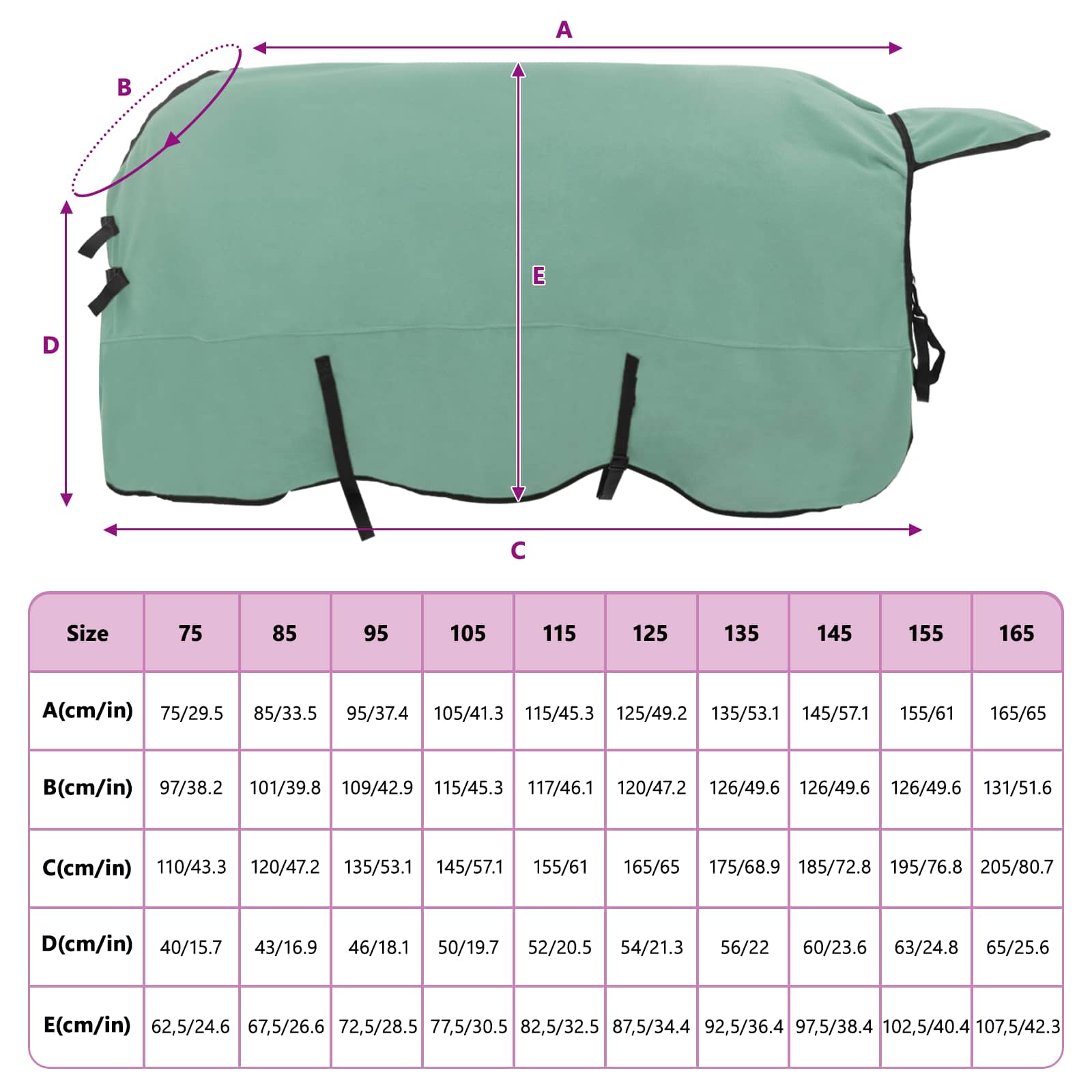 Pferdedecke Sondergrün 125 cm Polyester