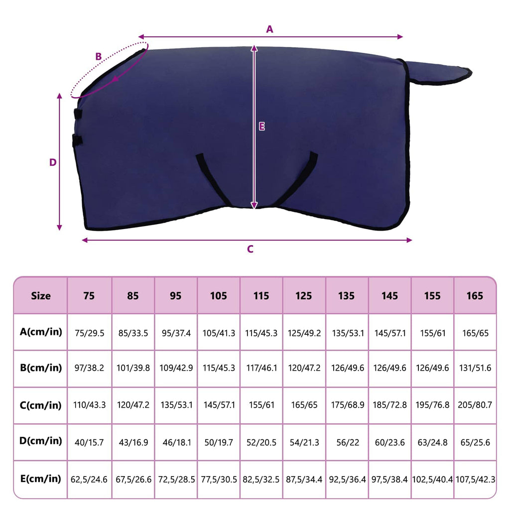 Pferdedecke Marineblau 105 cm Polyester