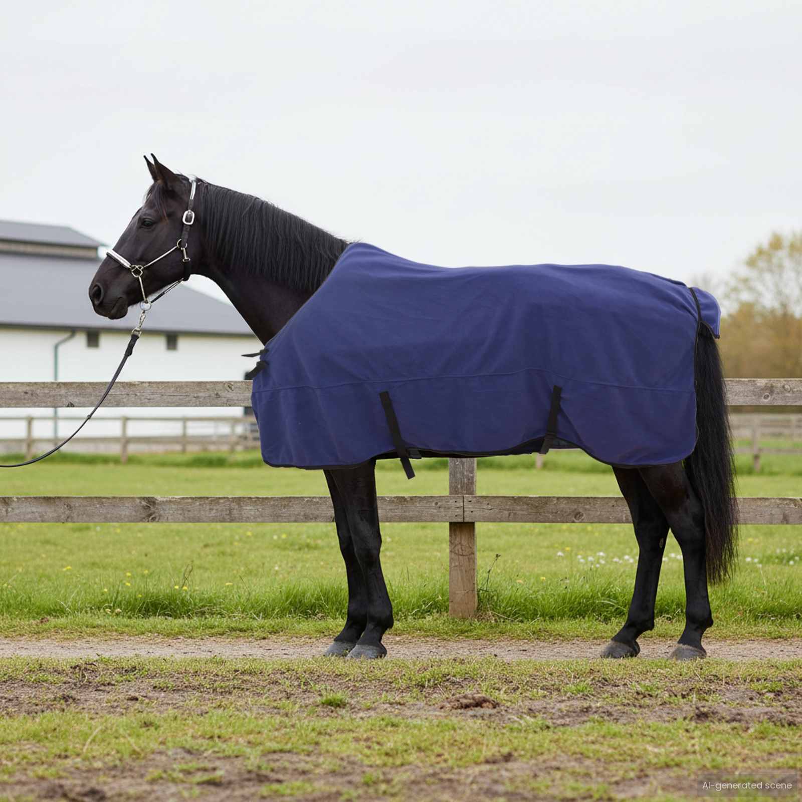 Pferdedecke Marineblau 135 cm Polyester