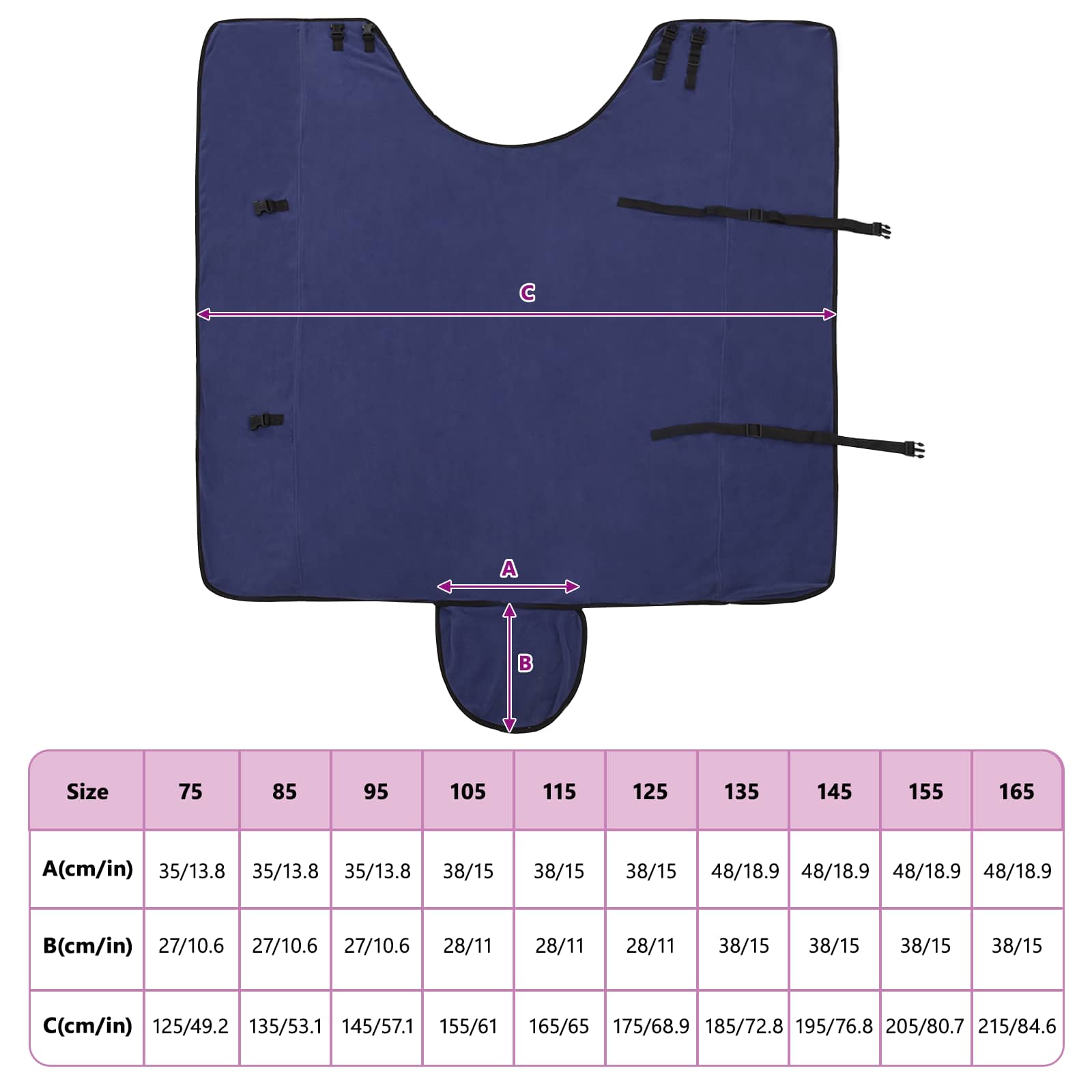 Pferdedecke Marineblau 145 cm Polyester