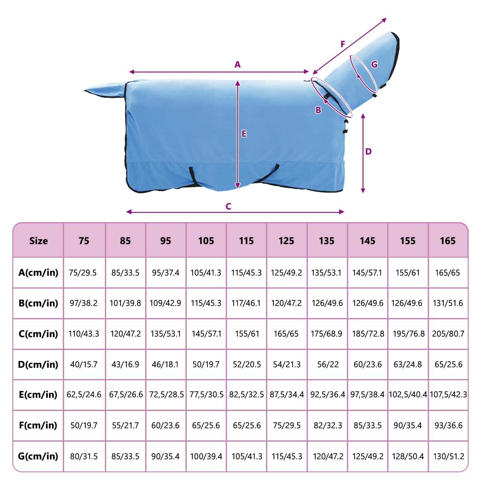 Pferdedecke Volles Aqua 165 cm Polyester