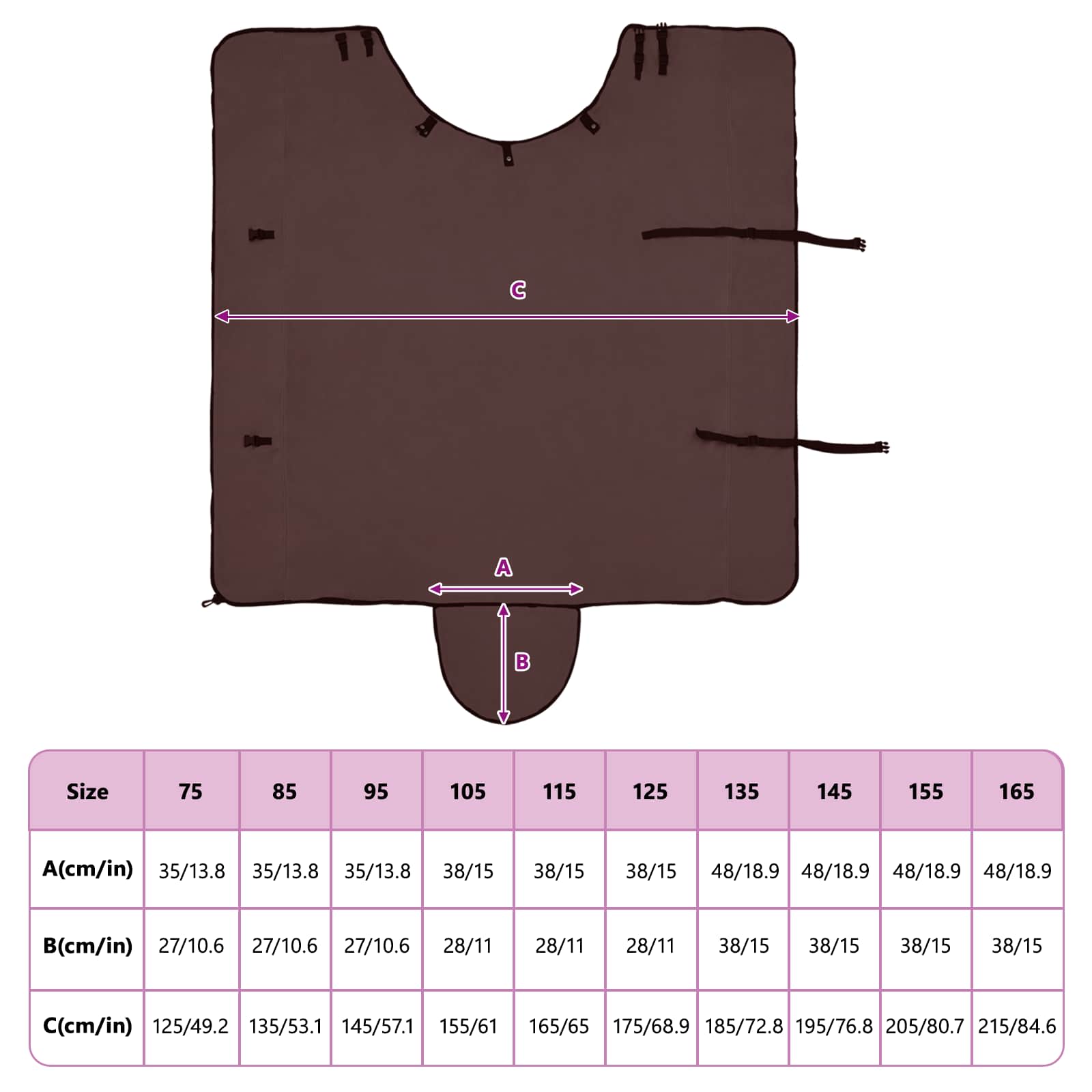 Pferdedecke Volles Dunkelbraun 165 cm Polyester