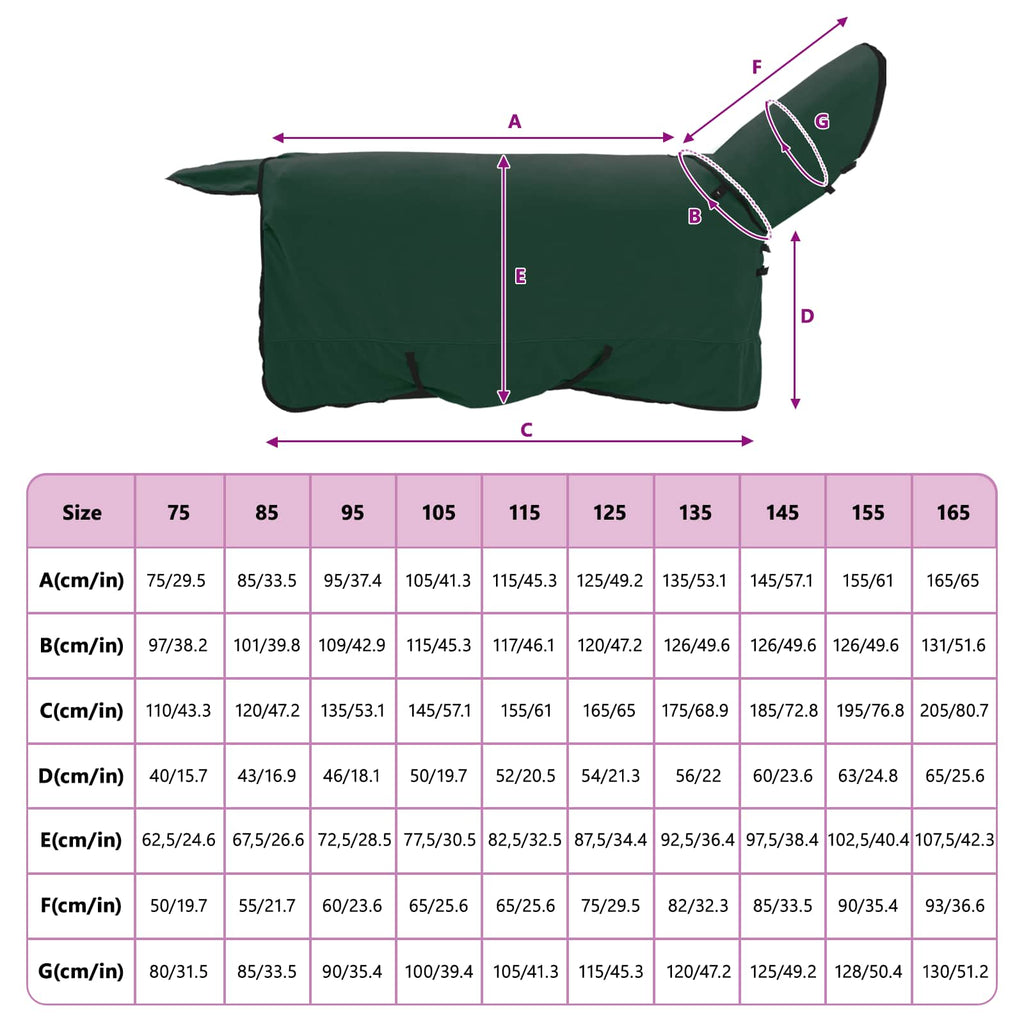 Pferdedecke Dunkelgrün 165 cm Polyester