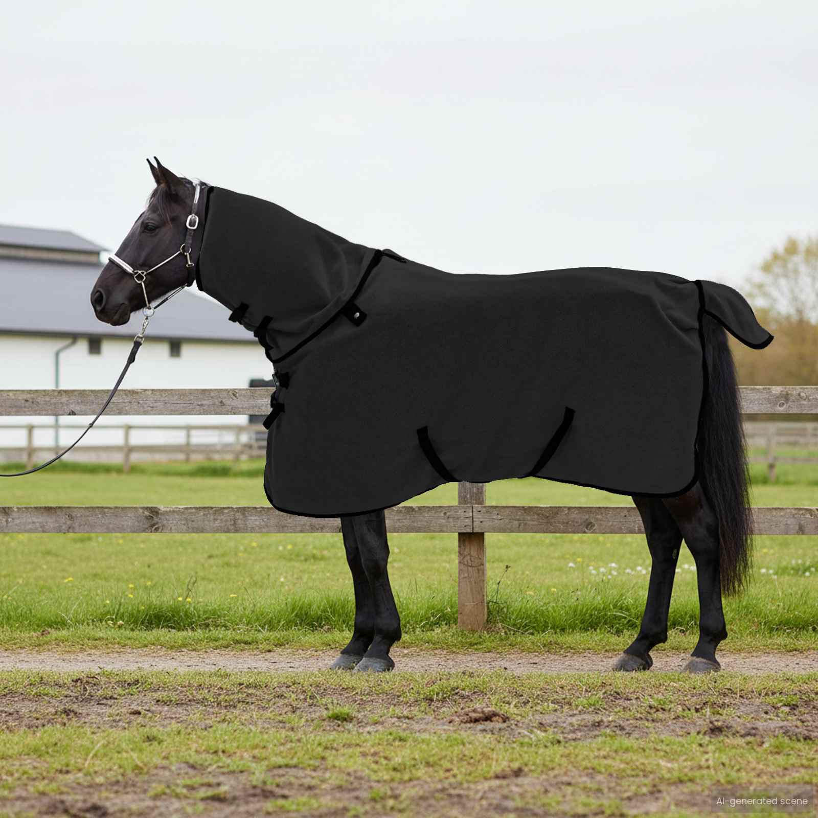 Pferdedecke Schwarz 85 cm Polyester