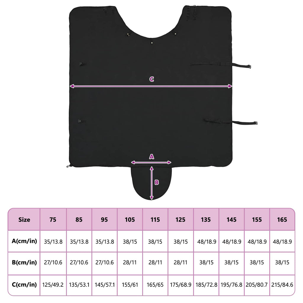 Pferdedecke Schwarz 115 cm Polyester