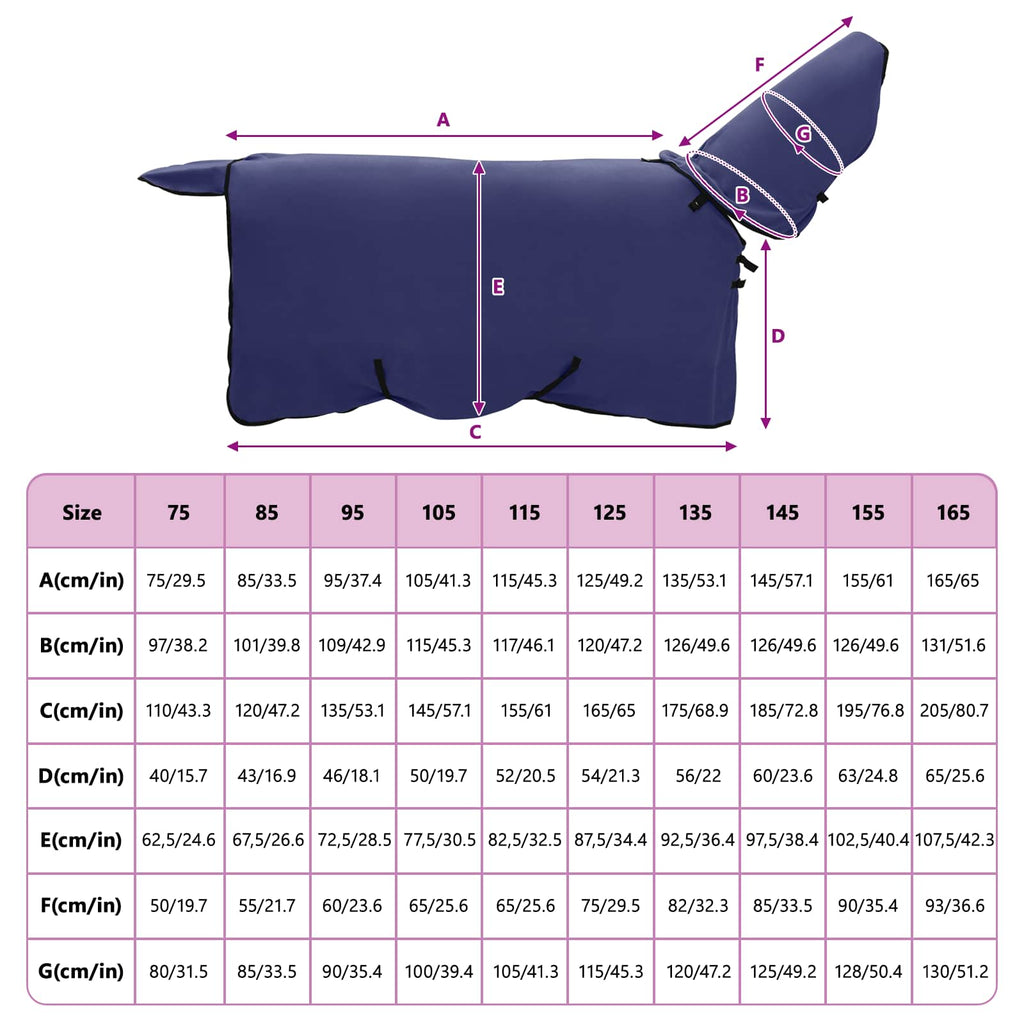 Pferdedecke Marineblau 105 cm Polyester
