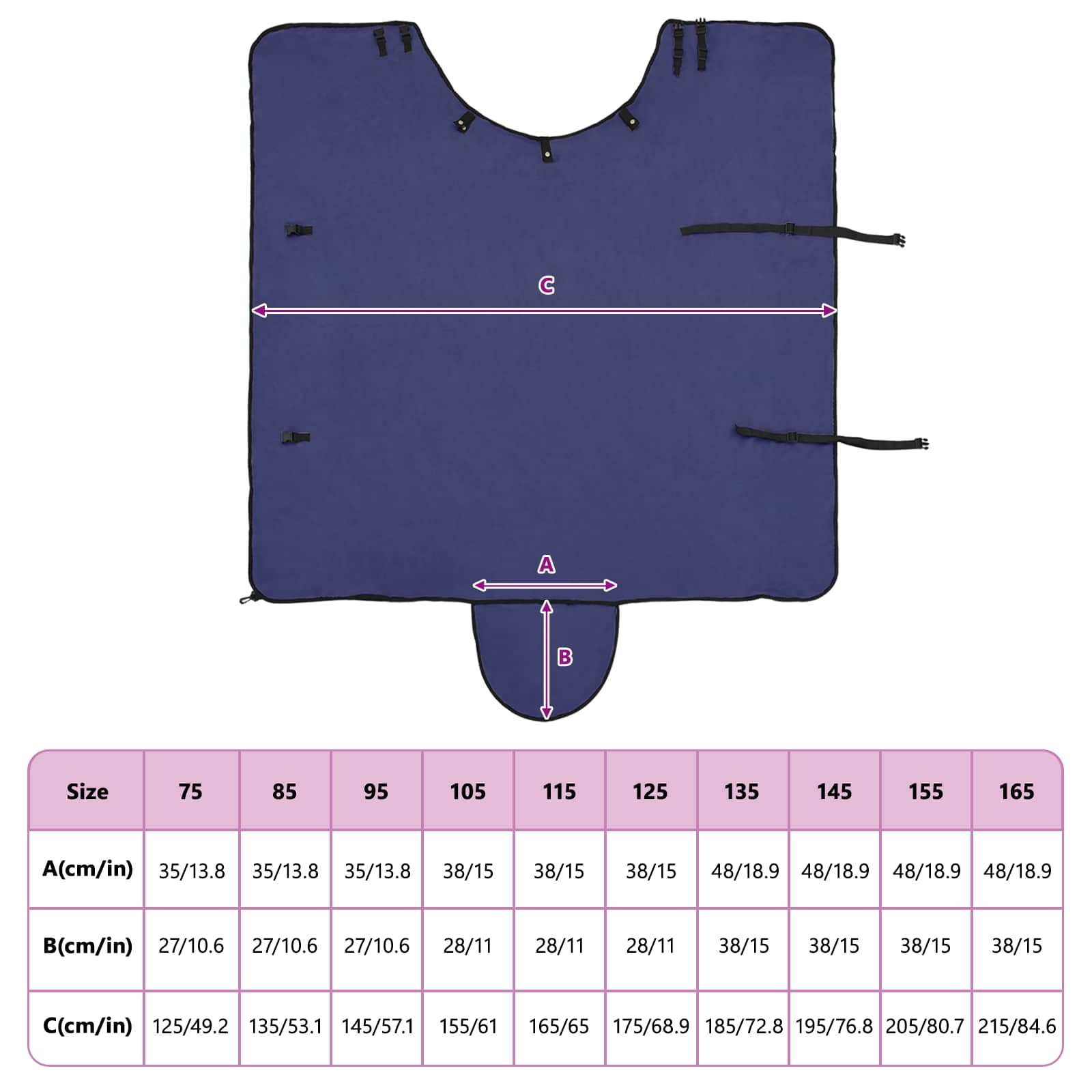 Pferdedecke Marineblau 105 cm Polyester