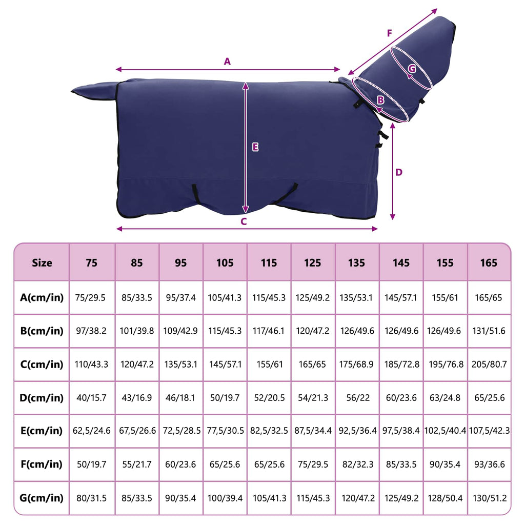 Pferdedecke Marineblau 125 cm Polyester