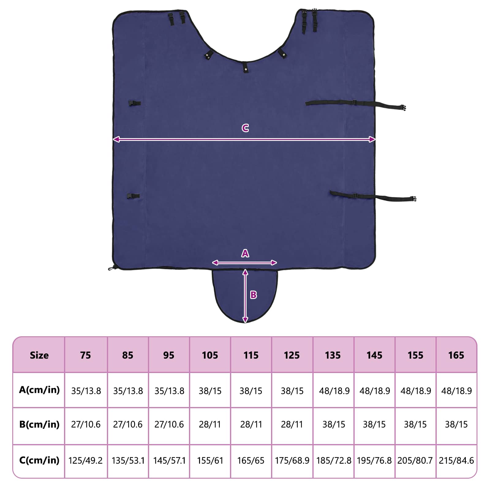 Pferdedecke Marineblau 135 cm Polyester