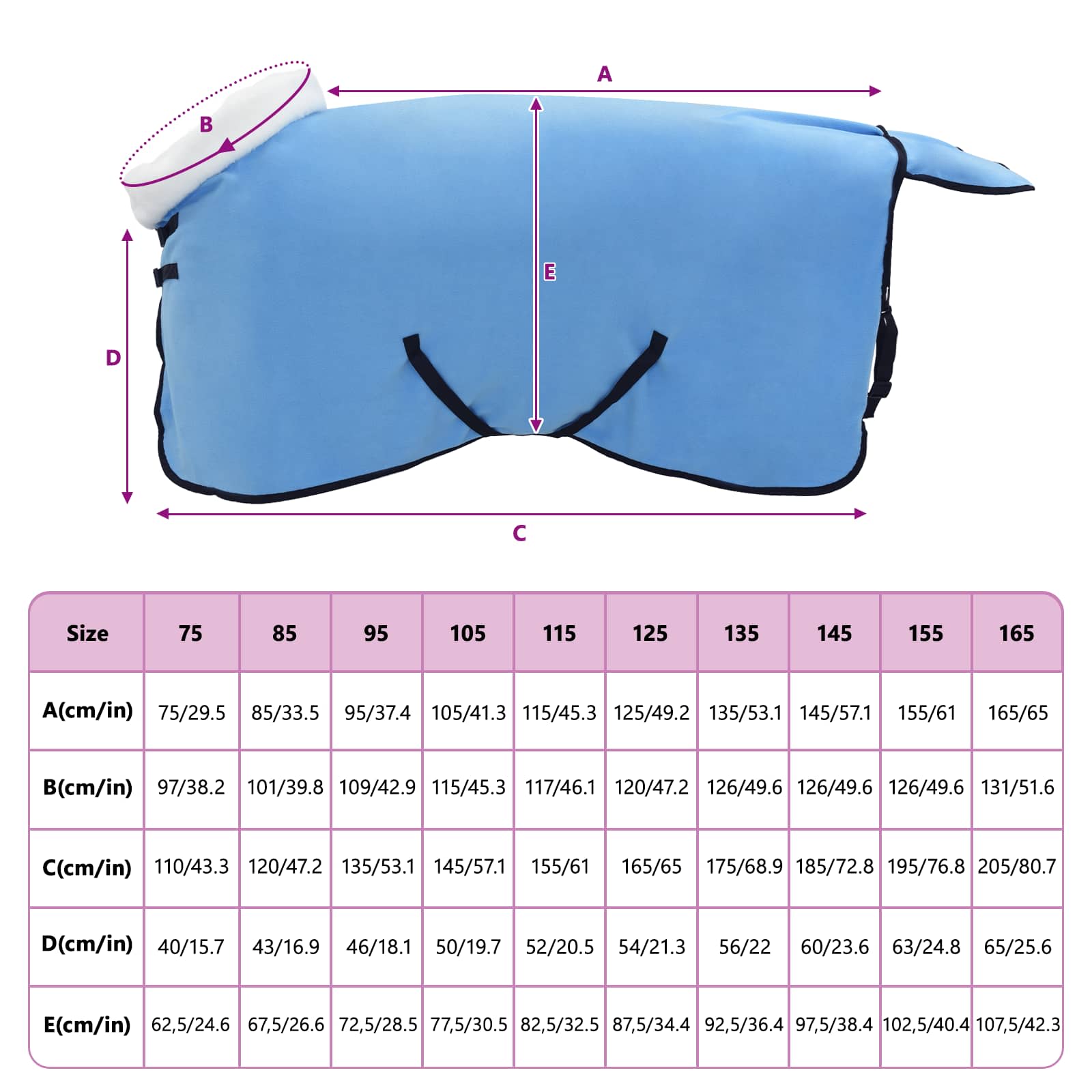 Pferdedecke Volles Aqua 105 cm Polarfleece