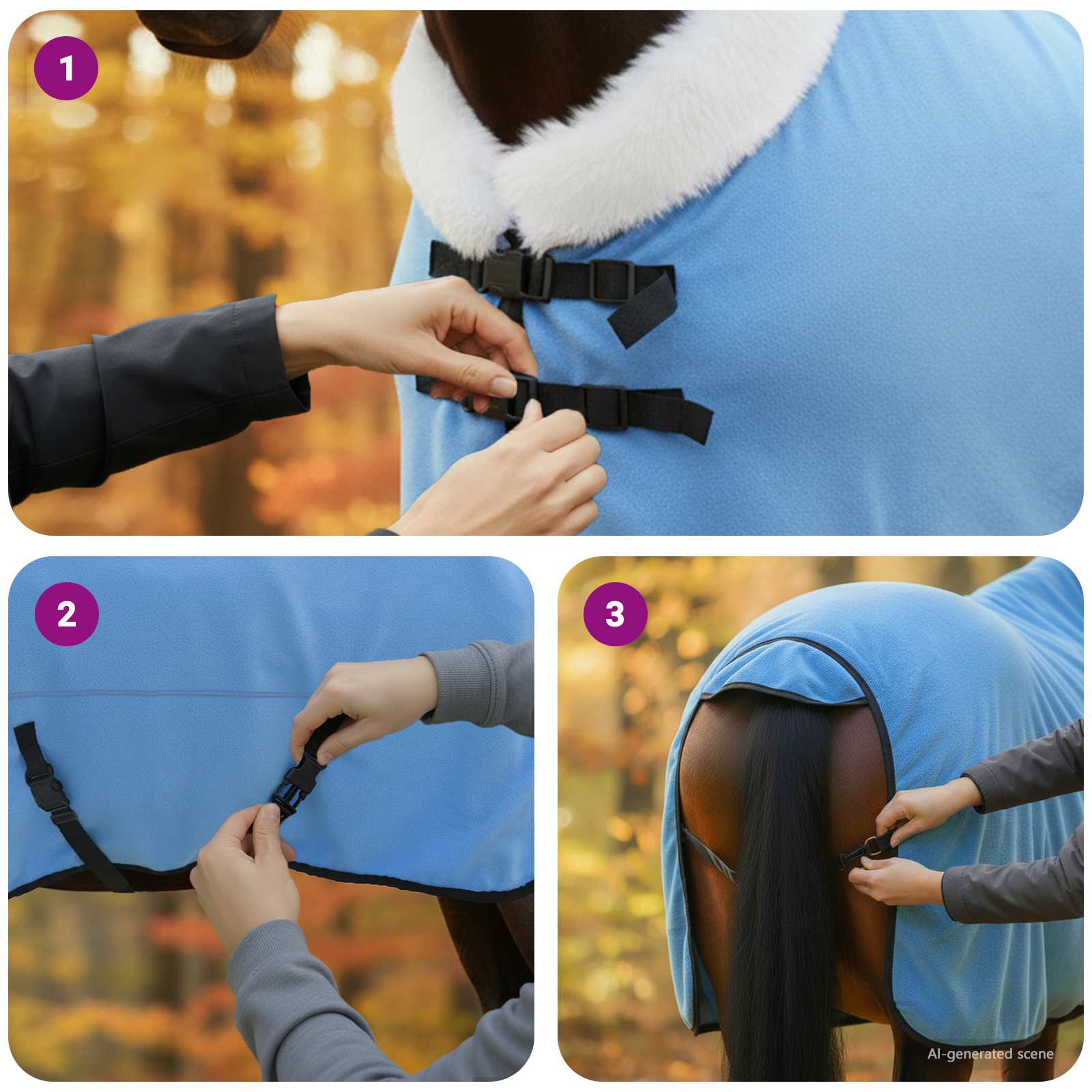 Pferdedecke Volles Aqua 125 cm Polarfleece