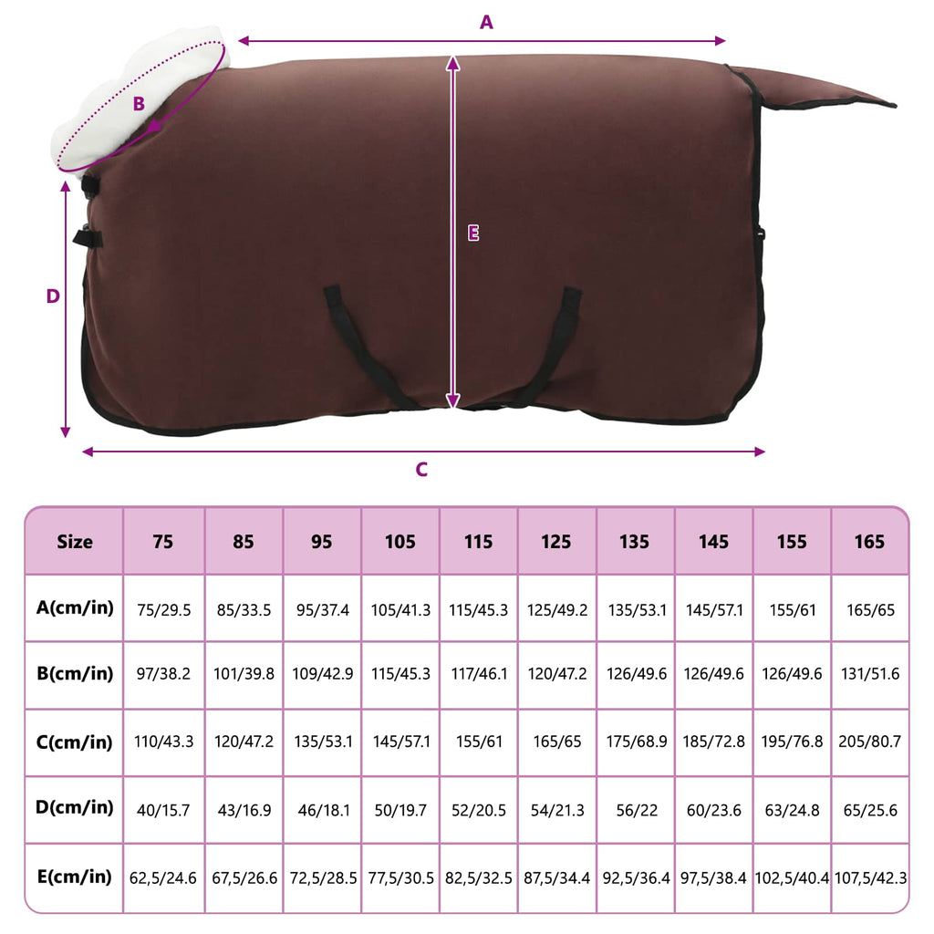 Pferdedecke Volles Dunkelbraun 85 cm Polarfleece