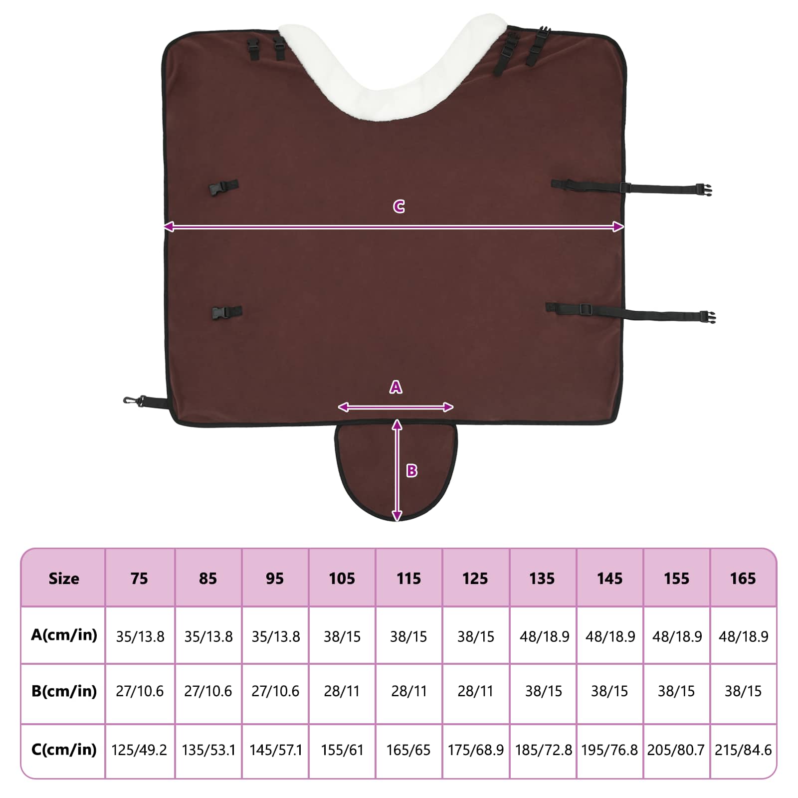 Pferdedecke Volles Dunkelbraun 85 cm Polarfleece