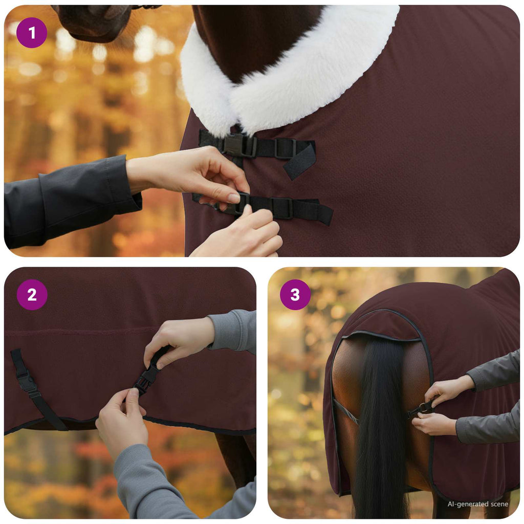 Pferdedecke Volles Dunkelbraun 135 cm Polarfleece