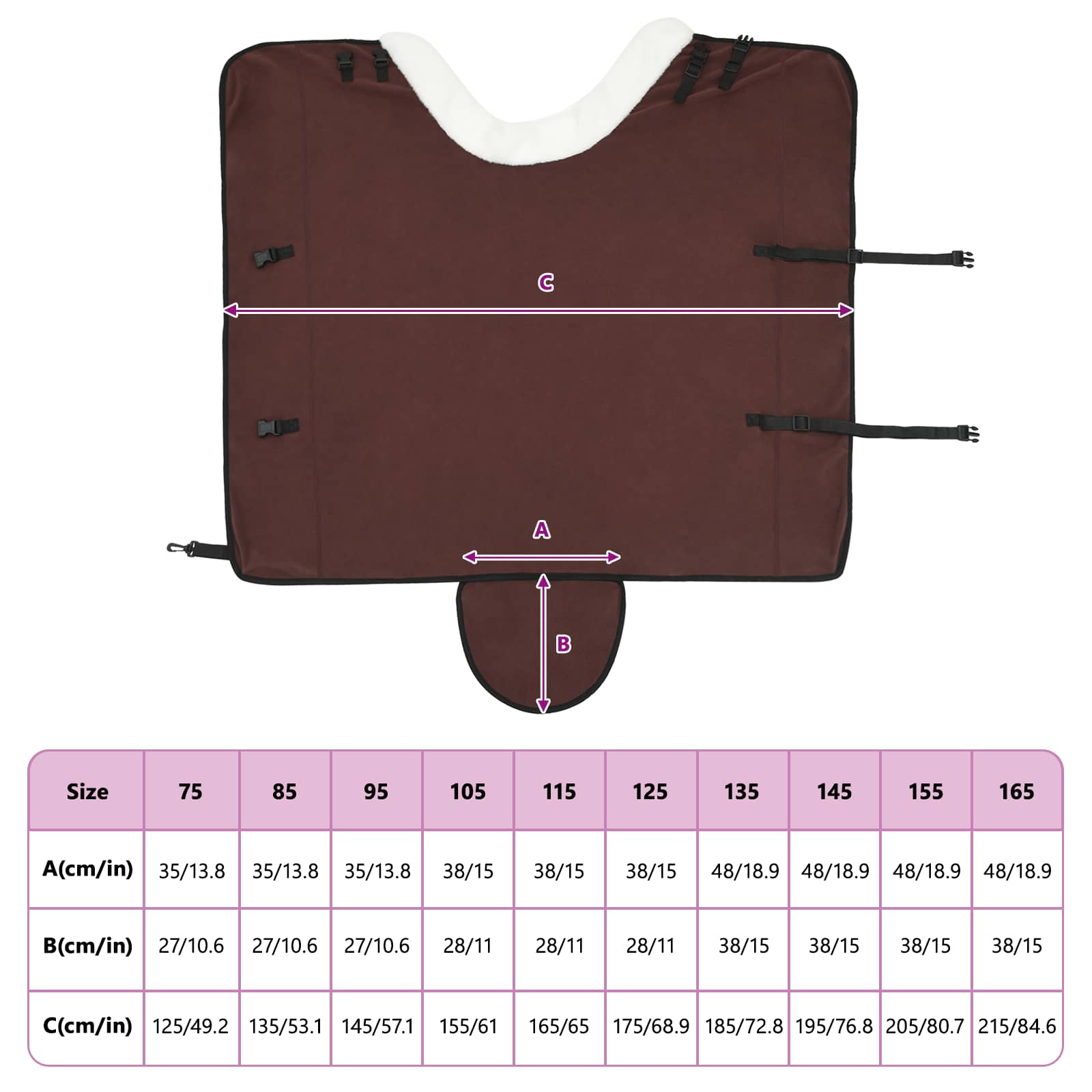 Pferdedecke Volles Dunkelbraun 135 cm Polarfleece