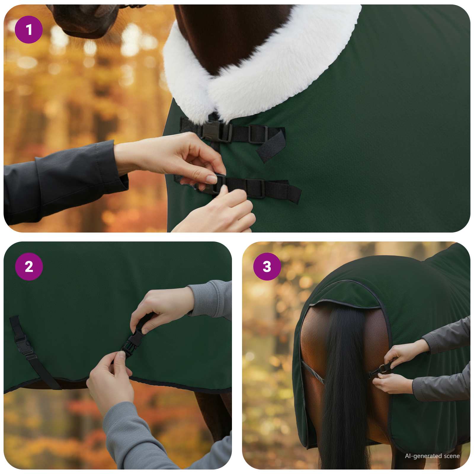 Pferdedecke Dunkelgrün 105 cm Polarfleece
