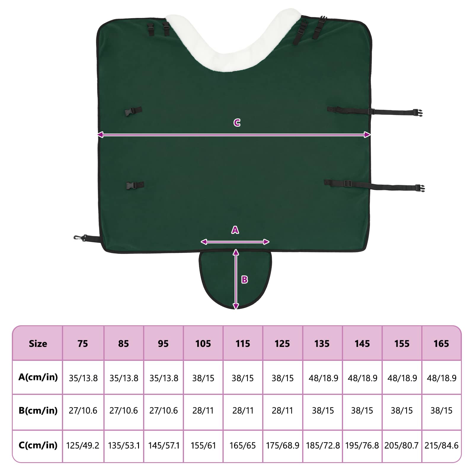 Pferdedecke Dunkelgrün 105 cm Polarfleece