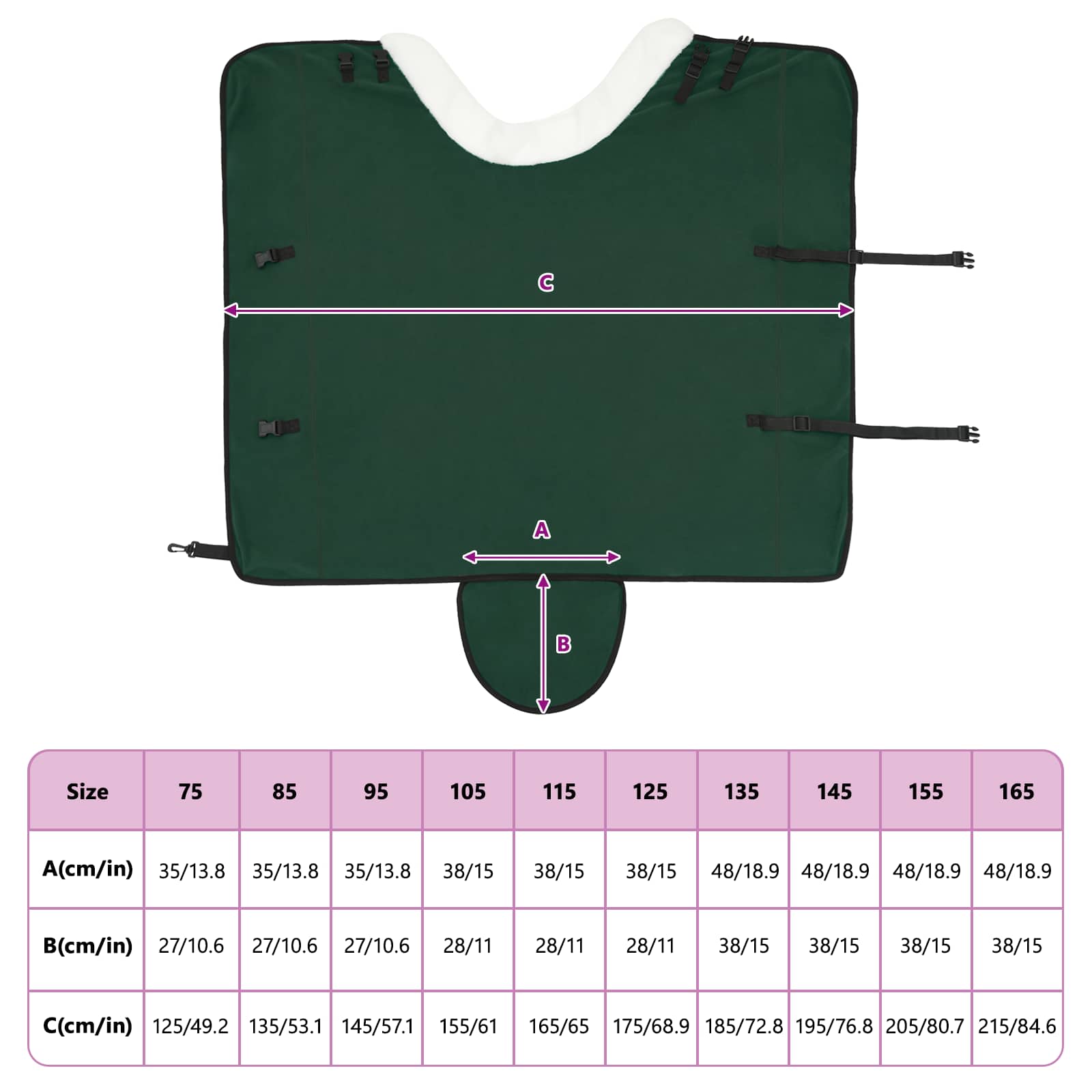 Pferdedecke Dunkelgrün 135 cm Polarfleece