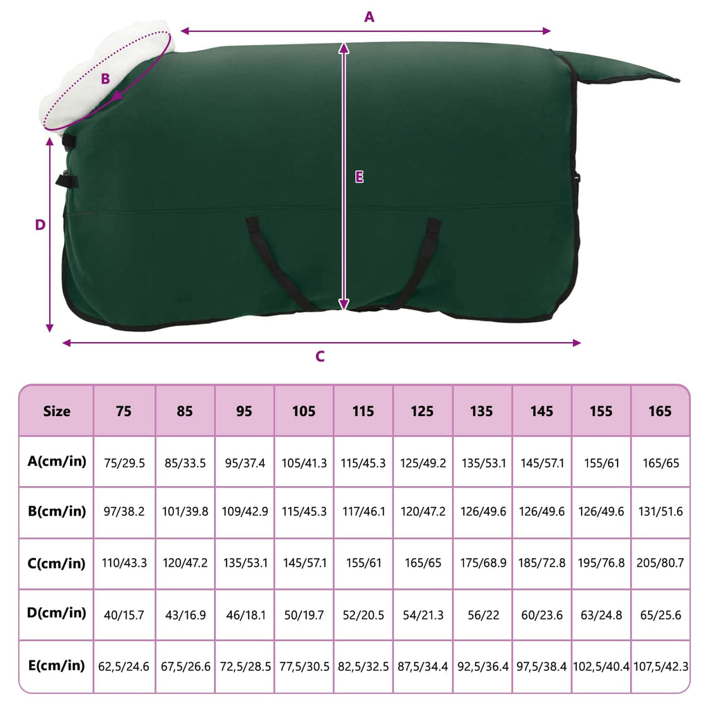 Pferdedecke Dunkelgrün 165 cm Polarfleece