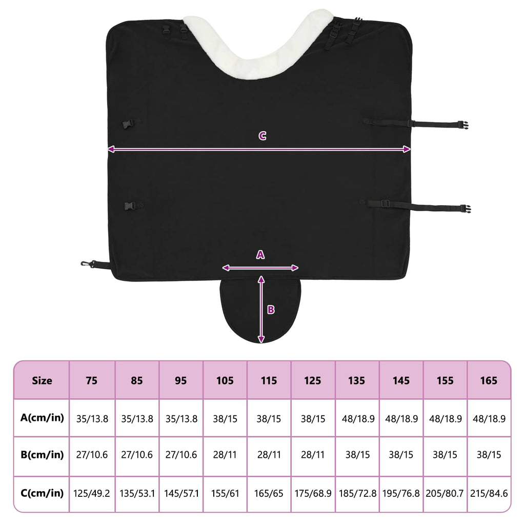 Pferdedecke Schwarz 135 cm Polarfleece