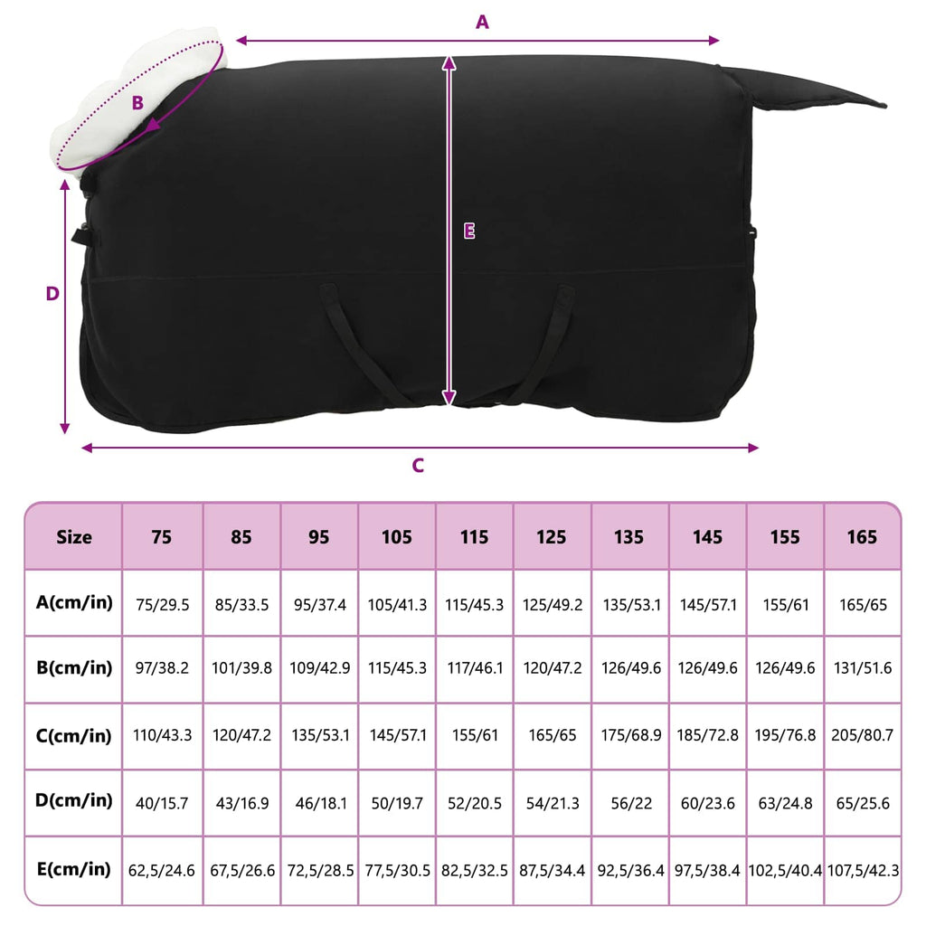 Pferdedecke Schwarz 155 cm Polarfleece