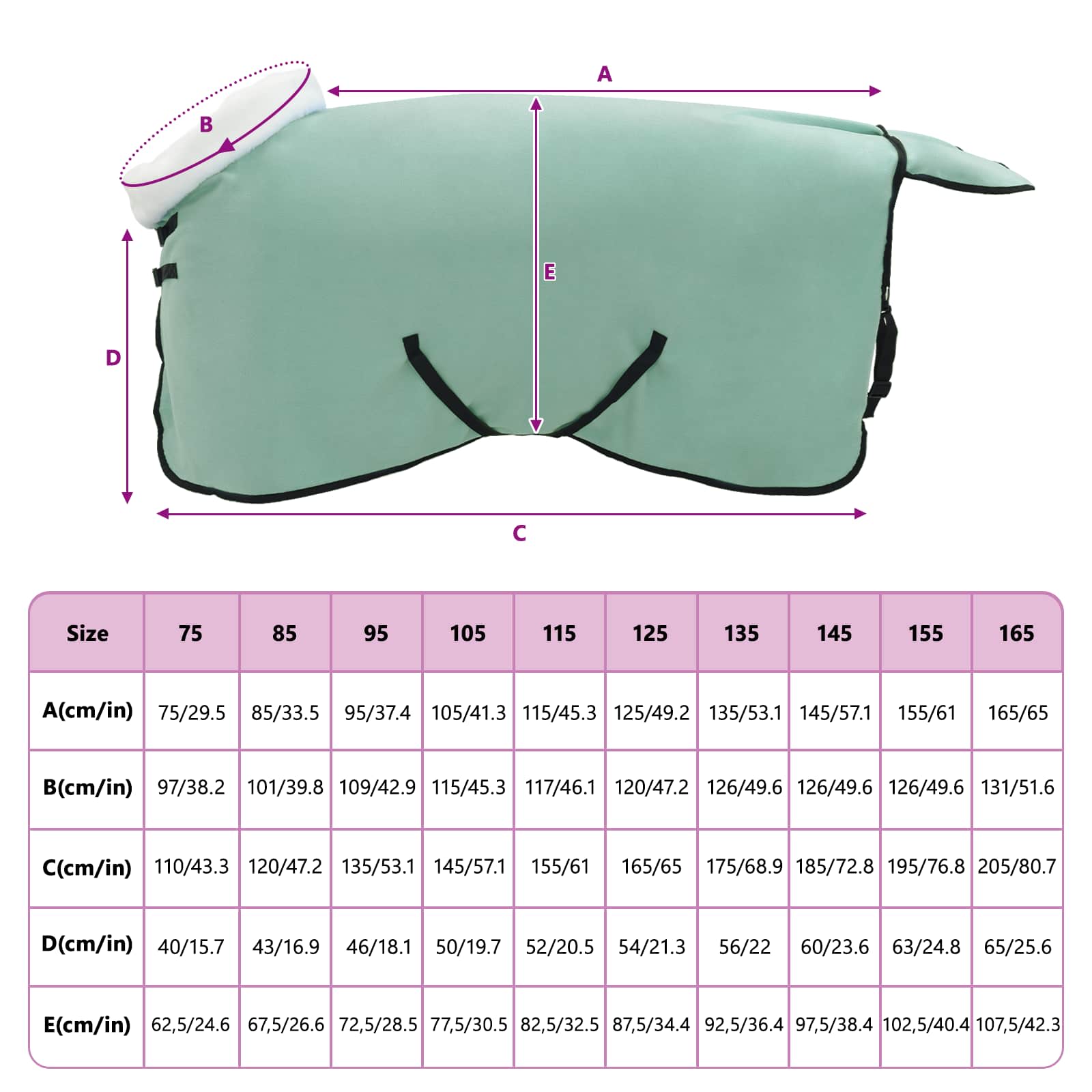 Pferdedecke Dunkelgrün 95 cm Polarfleece
