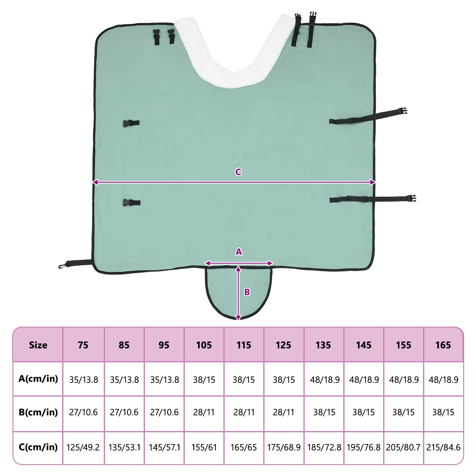 Pferdedecke Dunkelgrün 95 cm Polarfleece